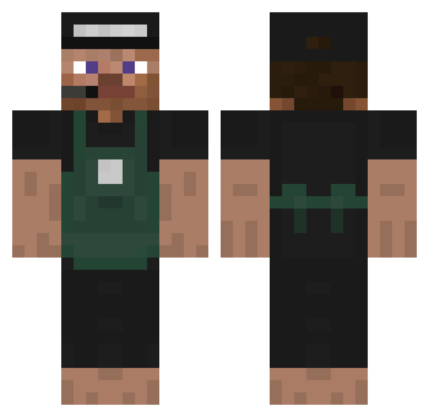 SigmaHatar Minecraft skin, front and back view