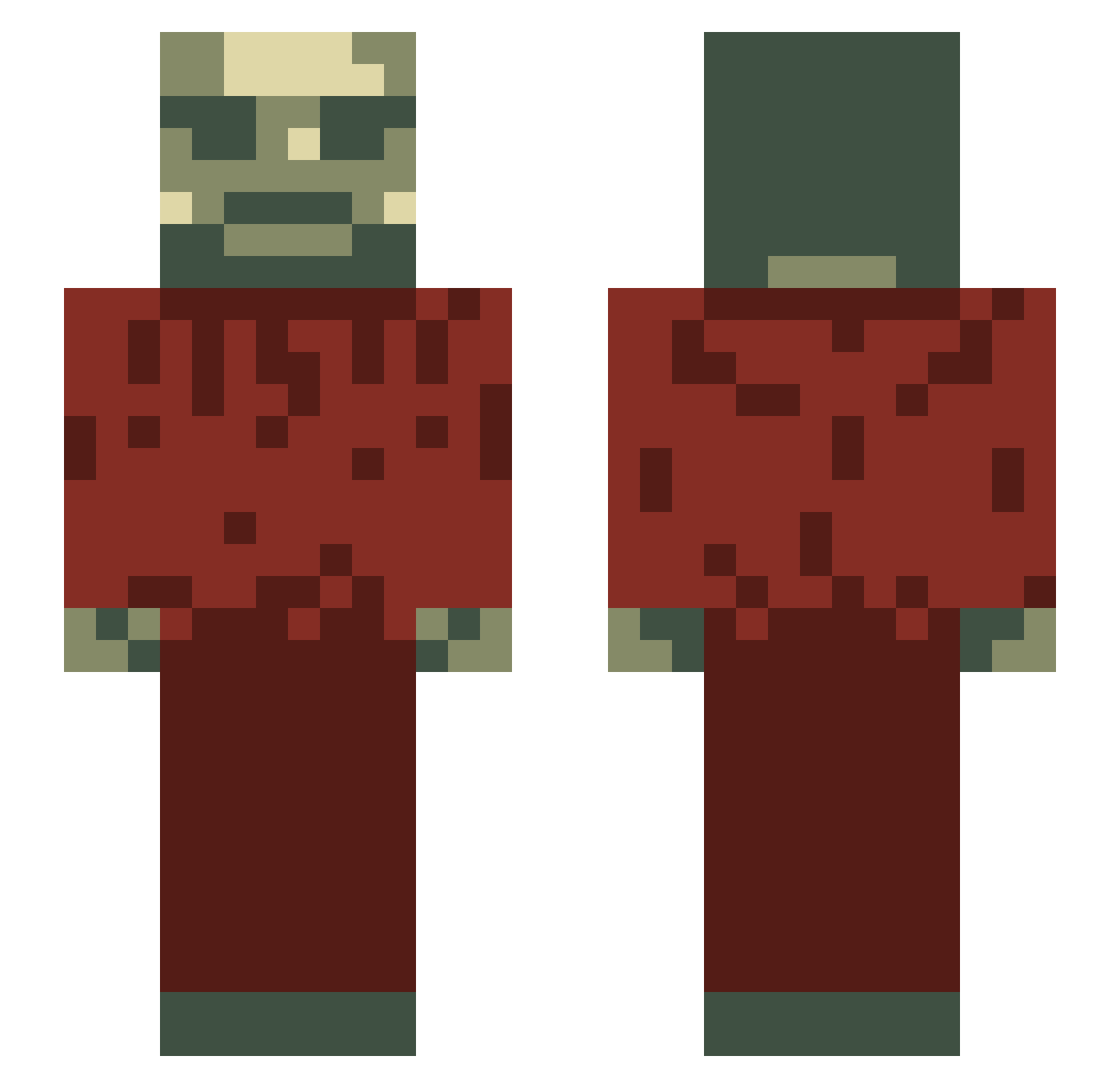 SlimonXVIII Minecraft skin, front and back view