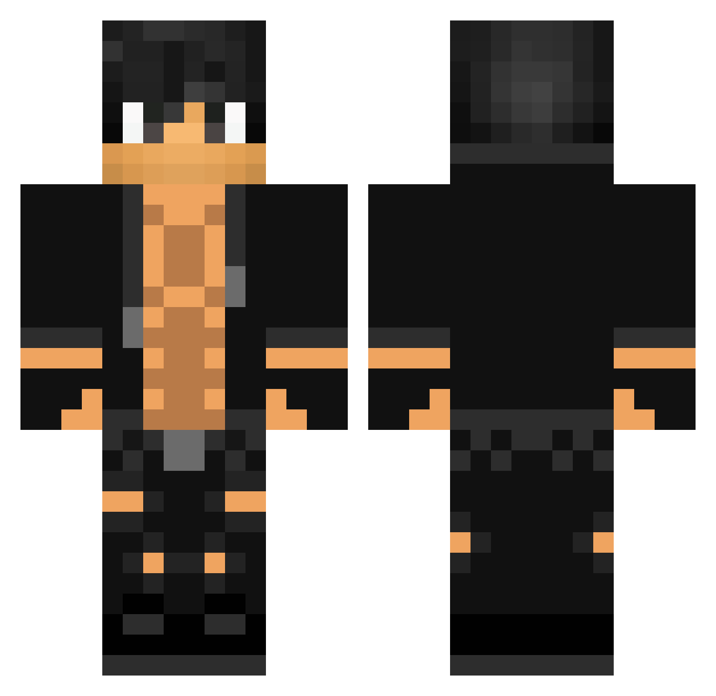 Jimyplaz Minecraft skin, front and back view