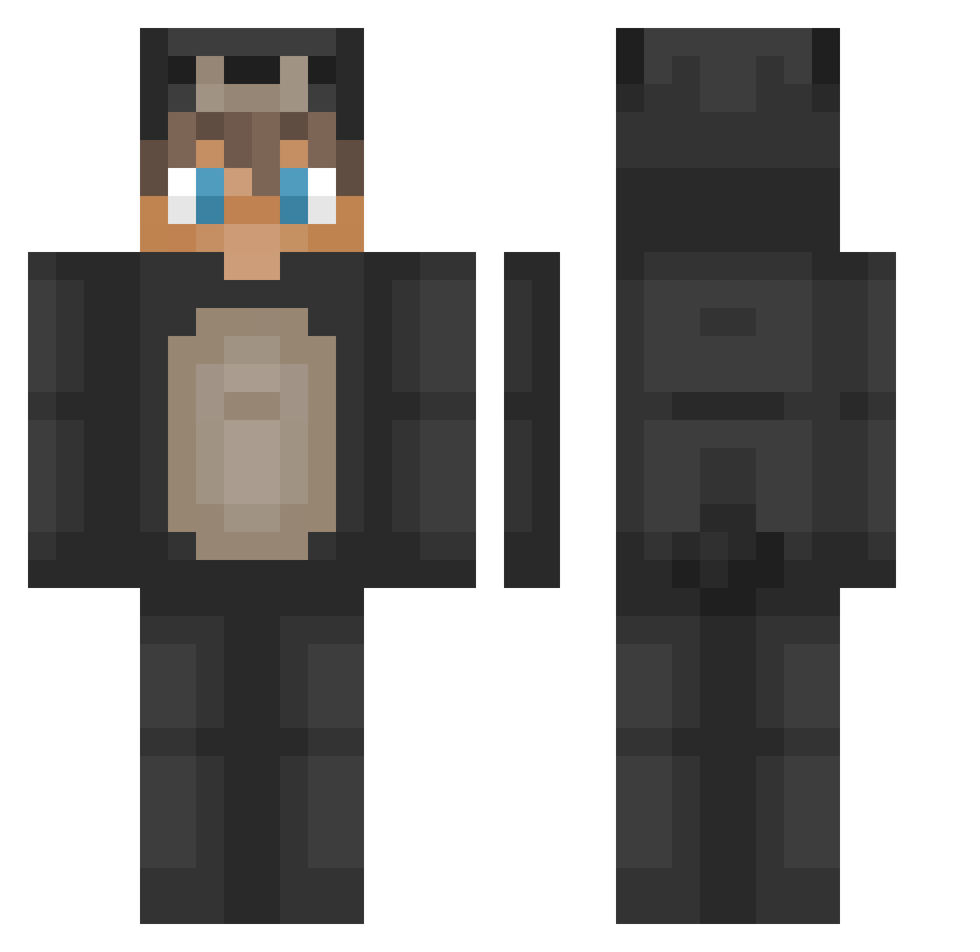 Hennie Minecraft skin, front and back view