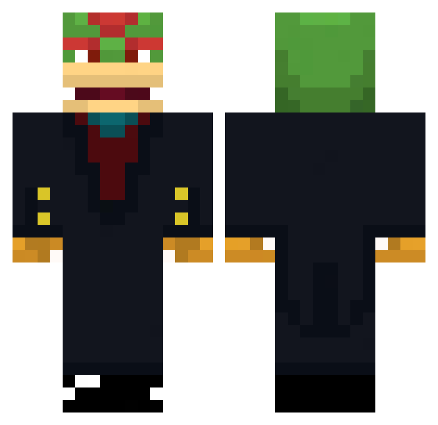 KidFuzzy Minecraft skin, front and back view