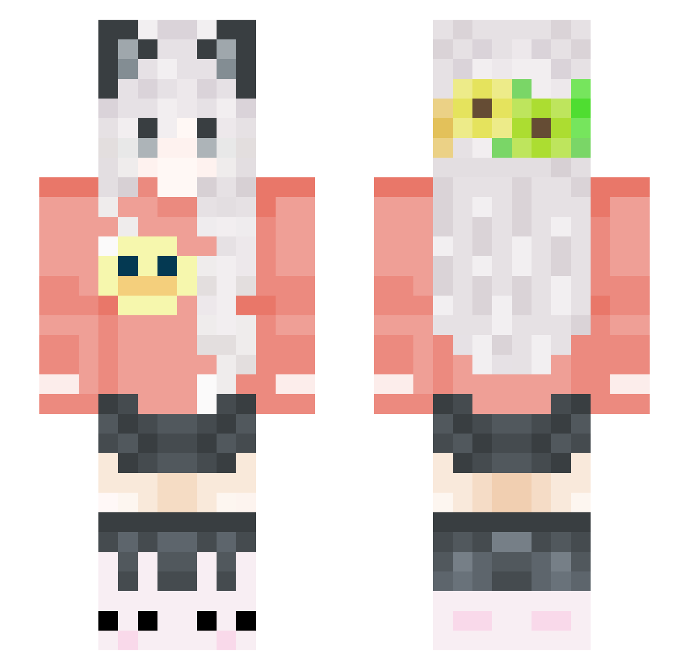 Skubaniec Minecraft skin, front and back view