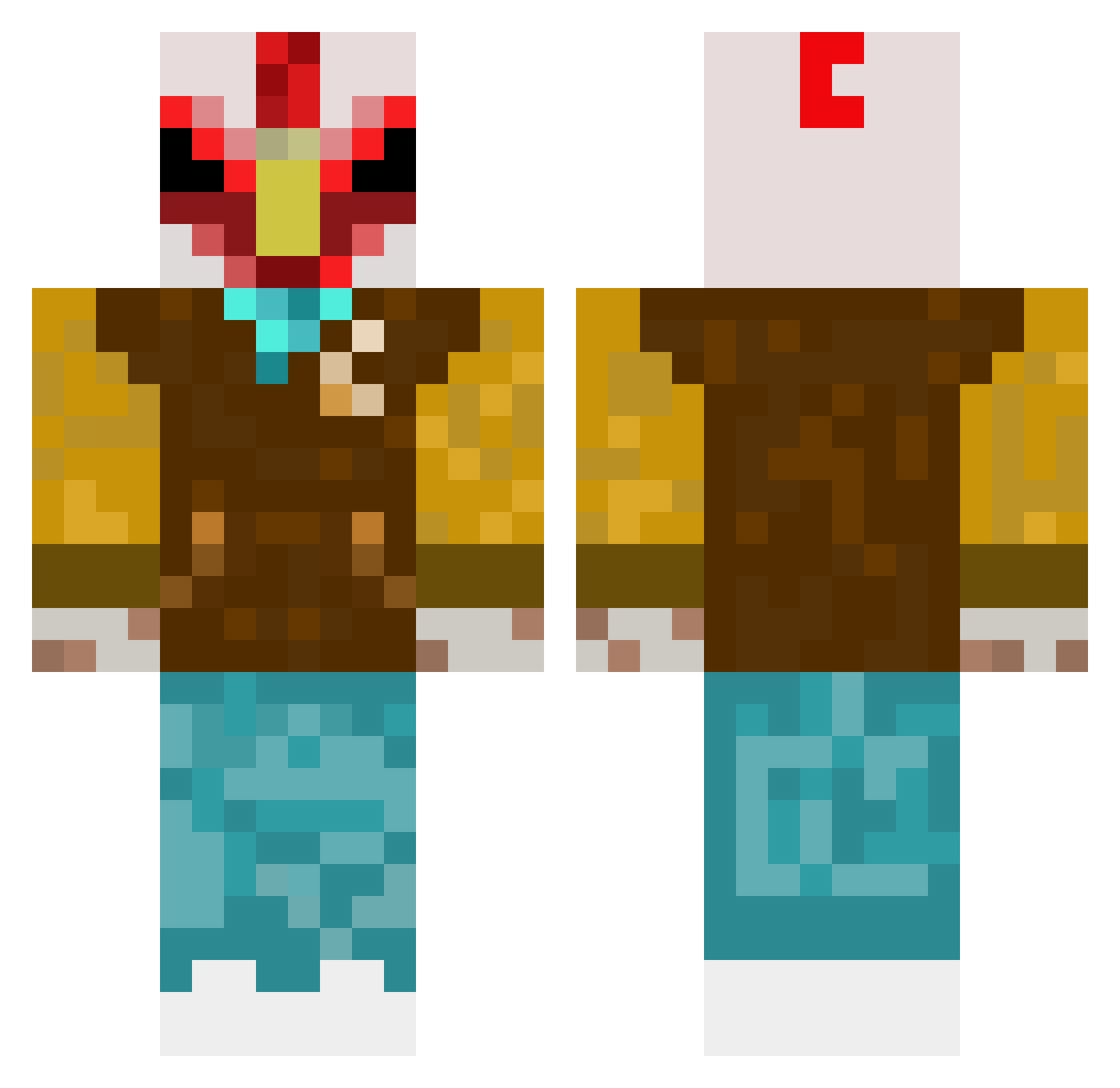 Keeba420 Minecraft skin, front and back view