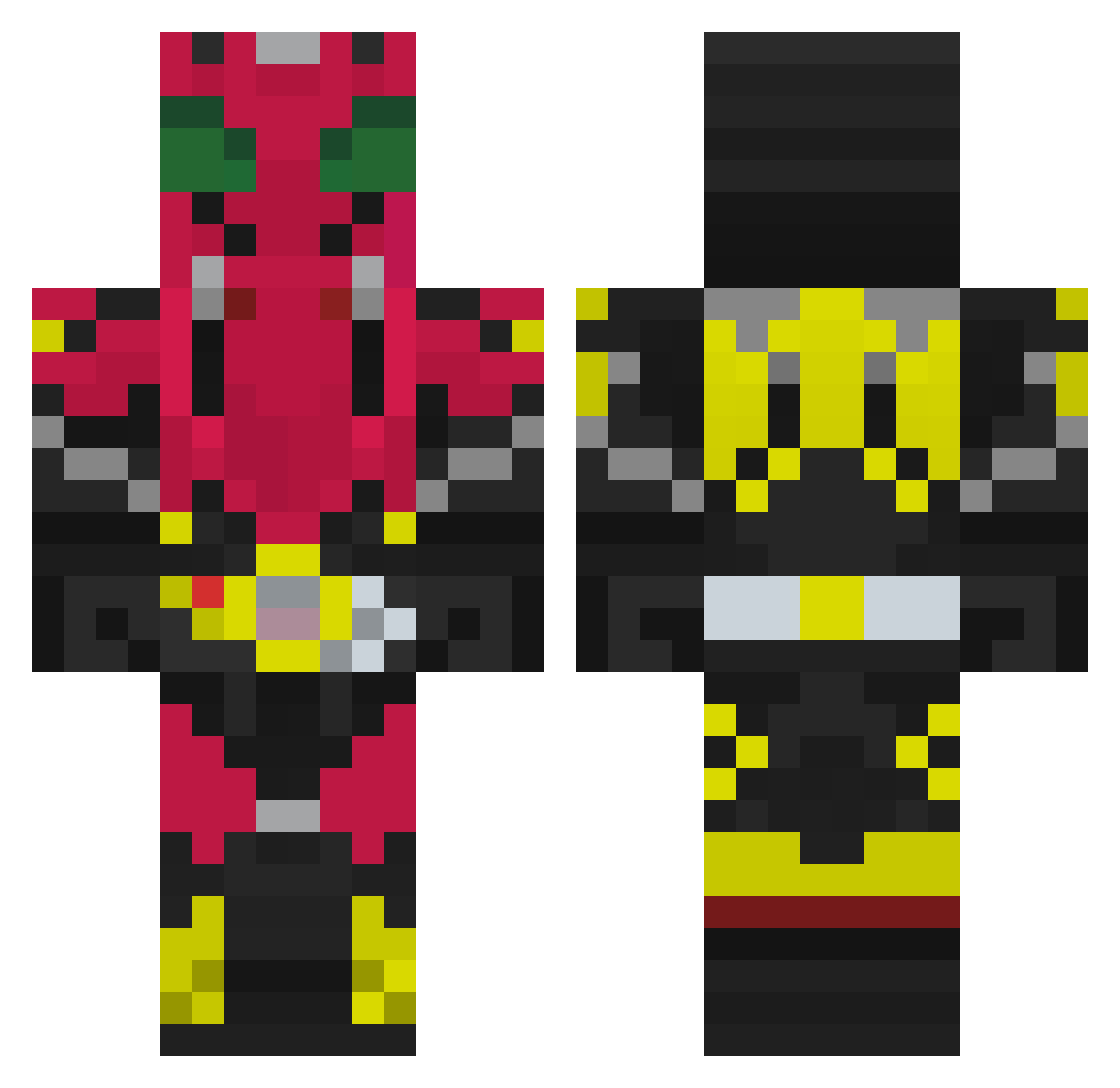 terkai Minecraft skin, front and back view