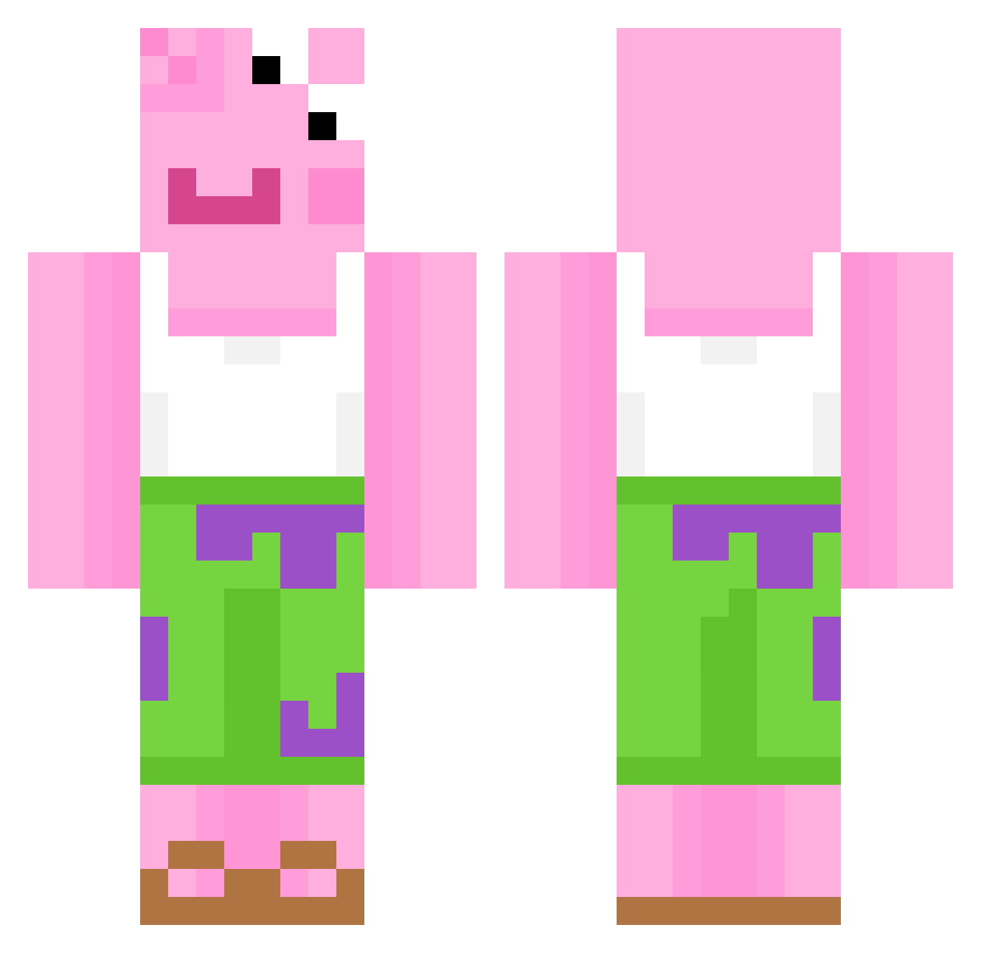 _Mitsuzuka Minecraft skin, front and back view