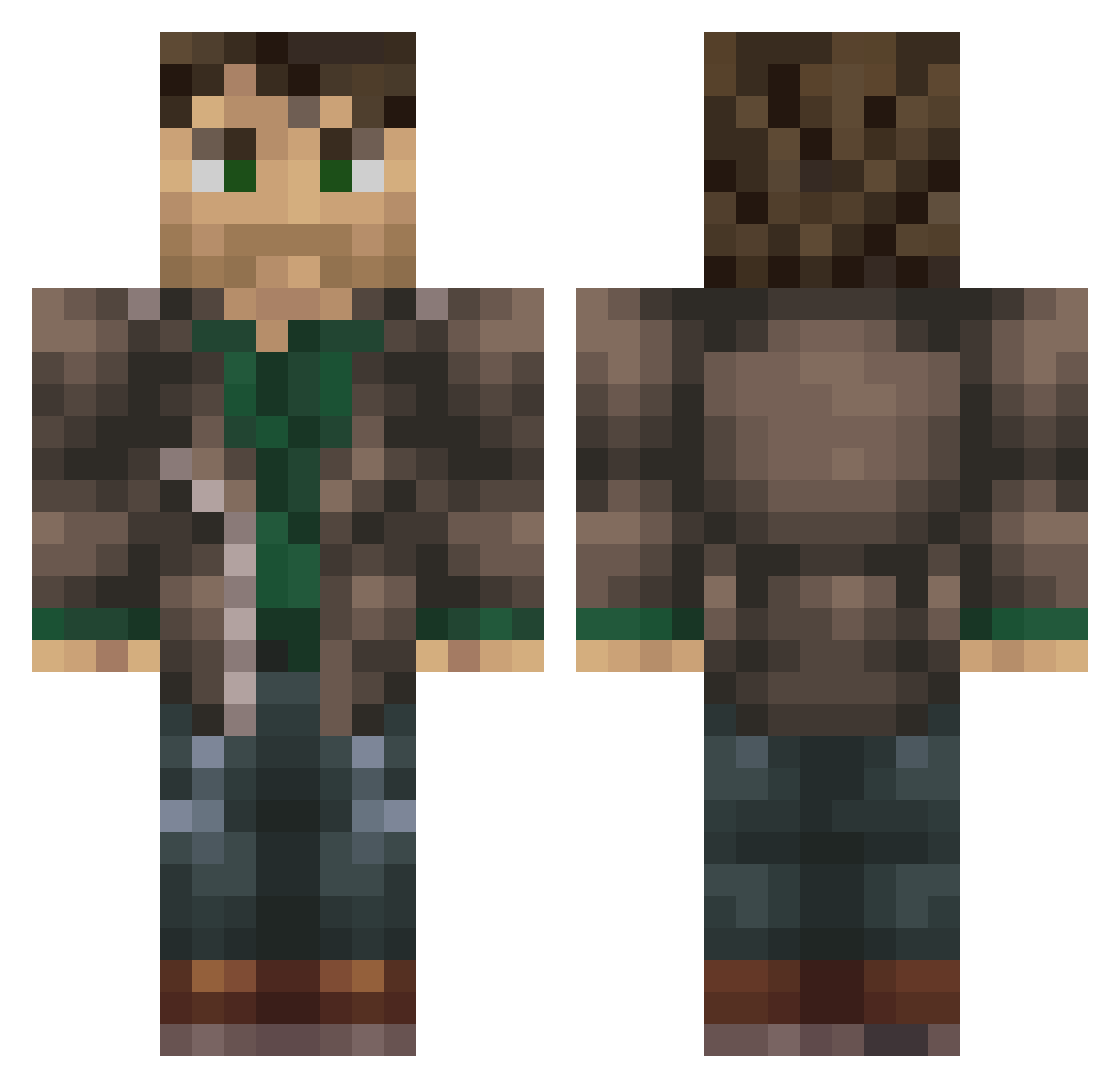 Vyridiann Minecraft skin, front and back view