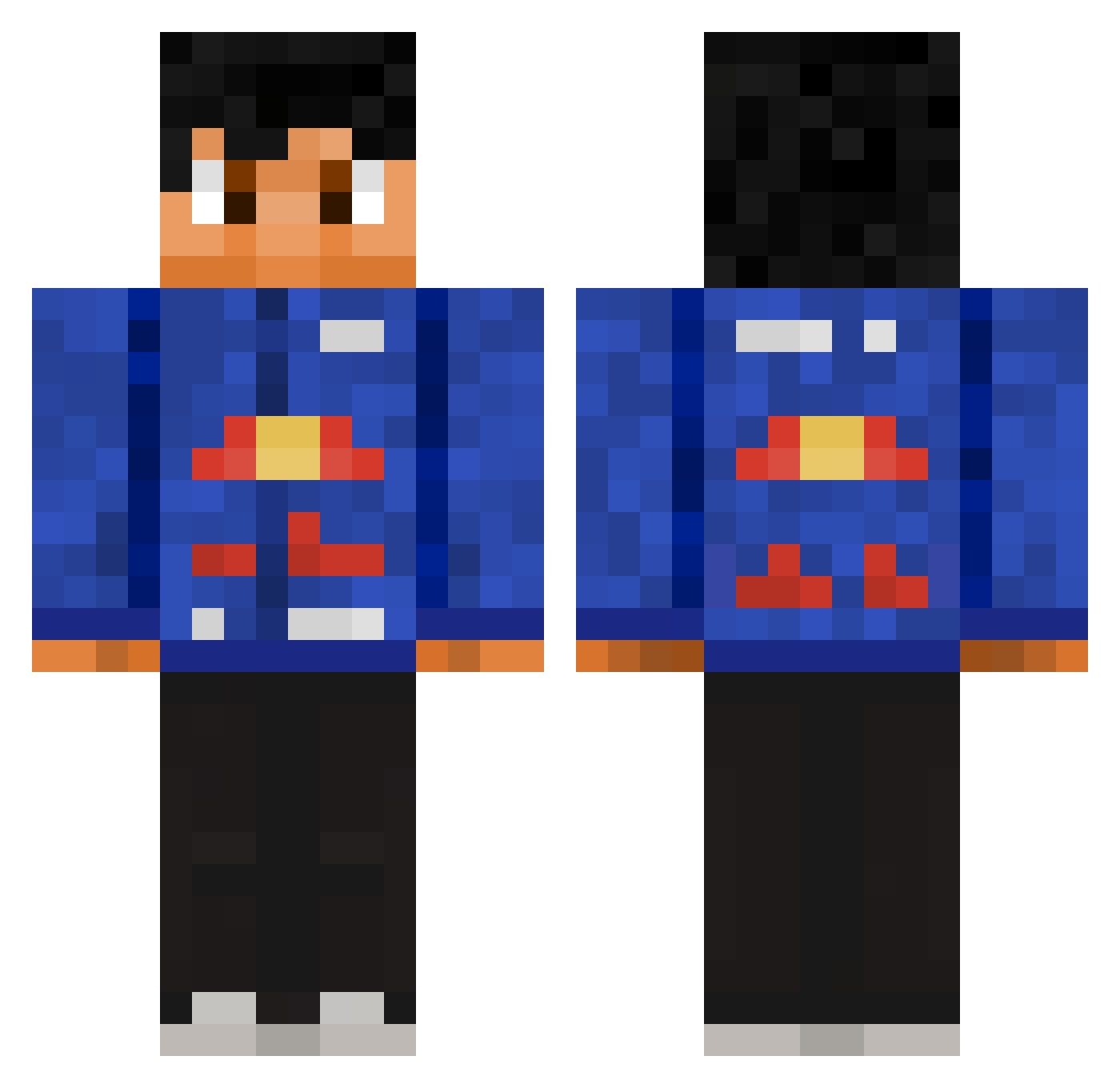 PhoneticRice Minecraft skin, front and back view