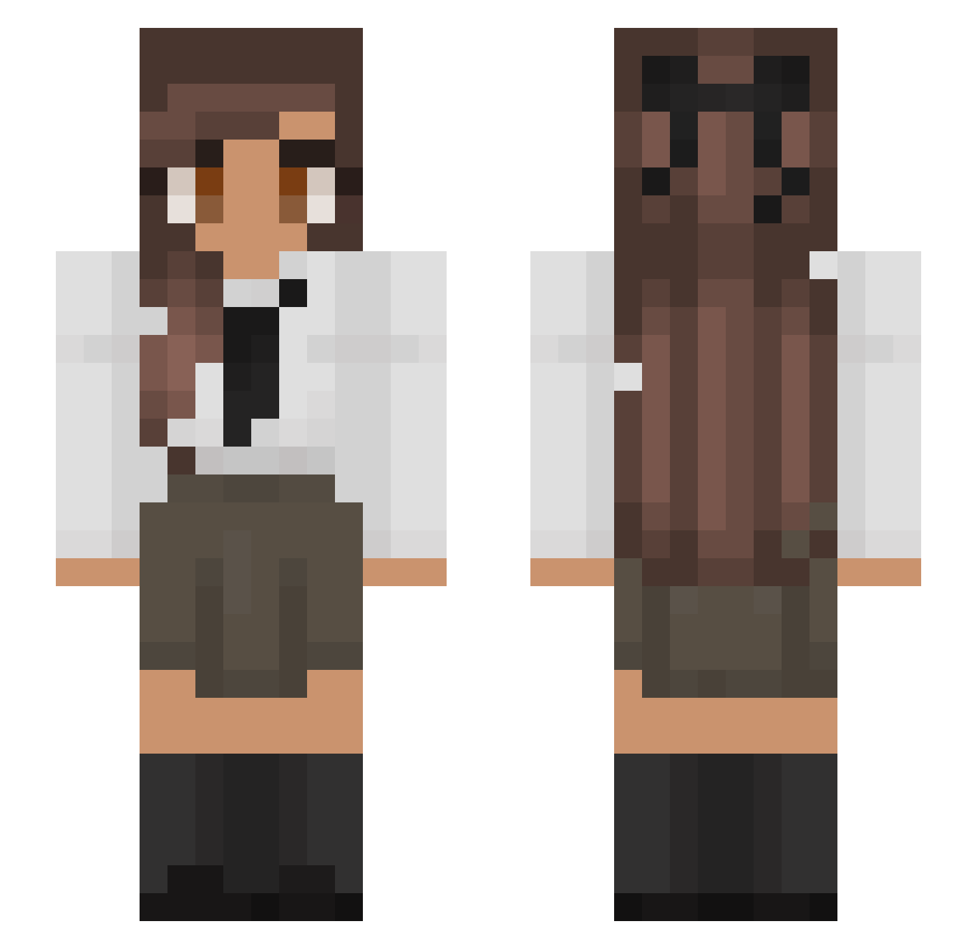 BeauCokeSlet Minecraft skin, front and back view