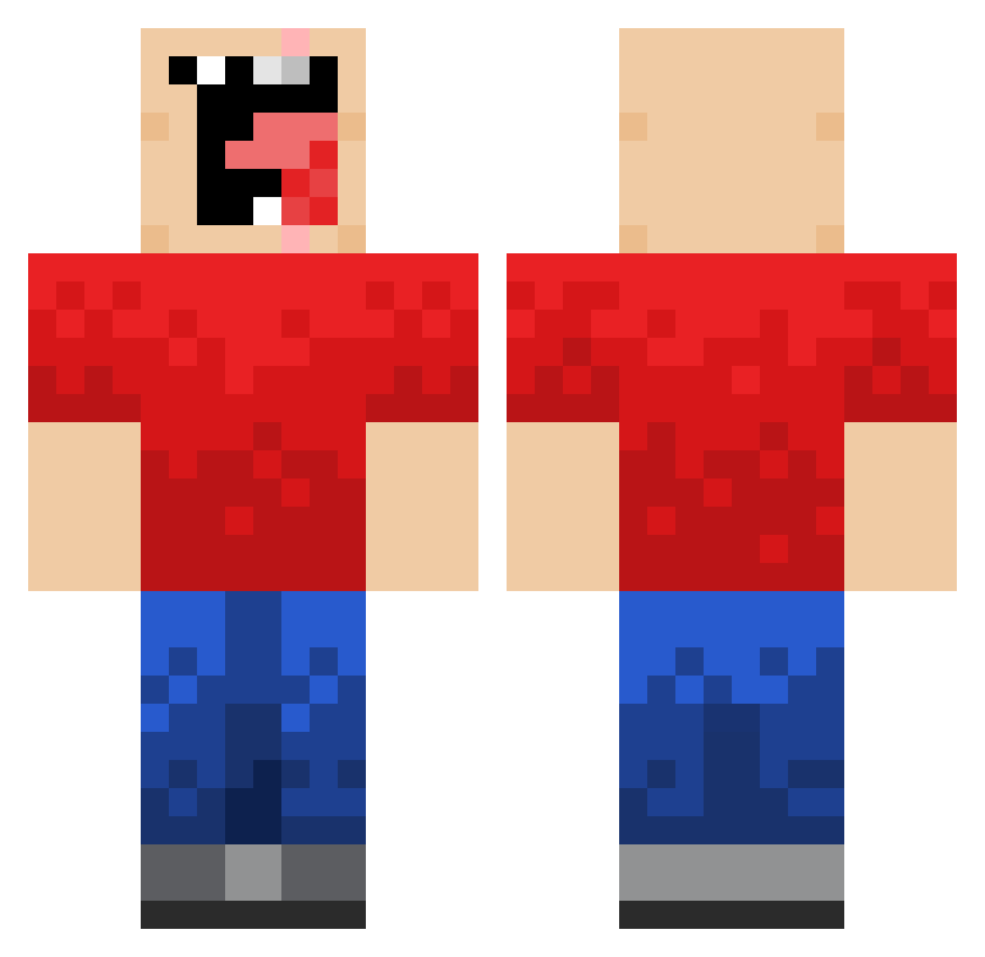 MrGlide Minecraft skin, front and back view
