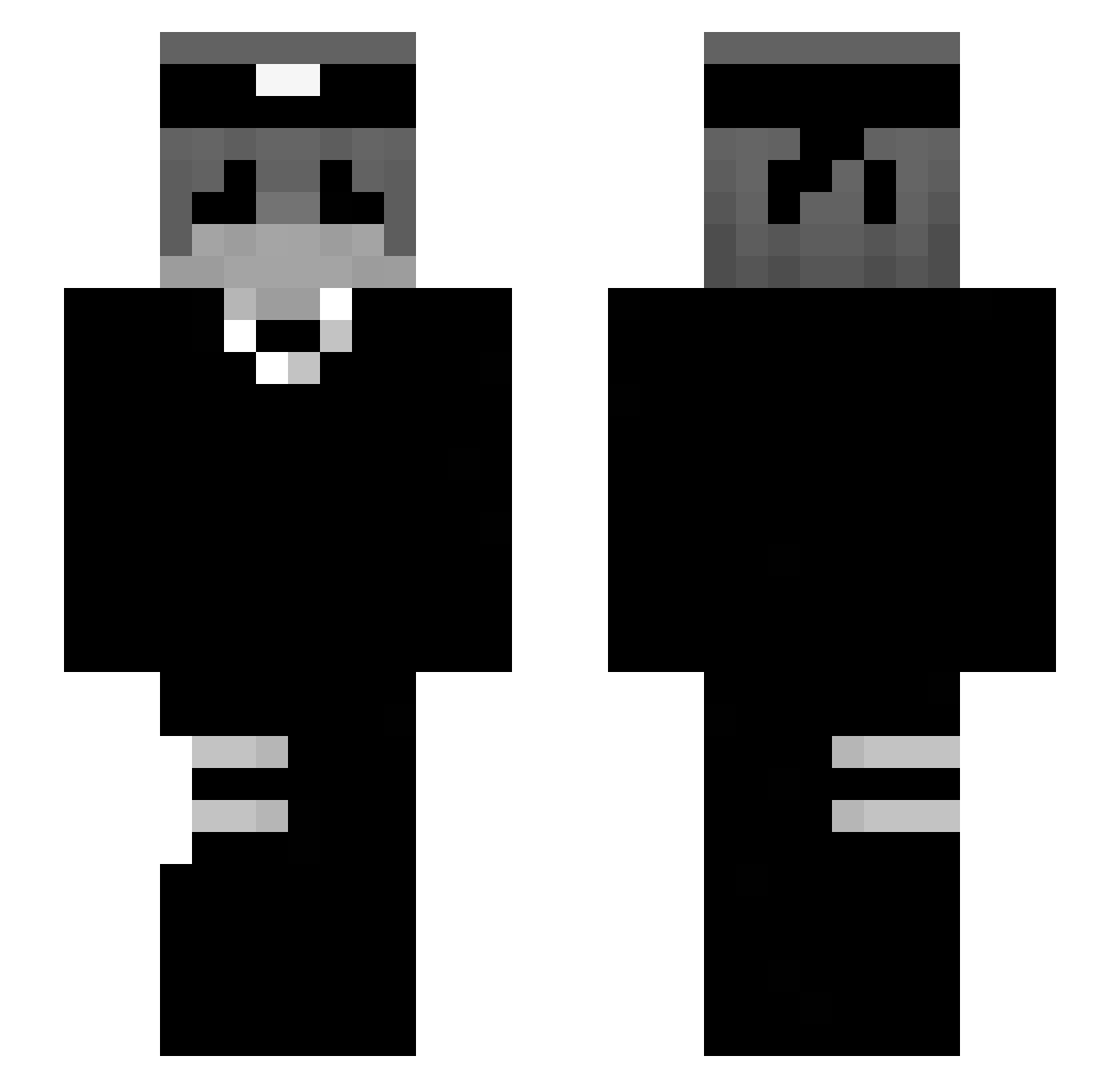 zNev3rkk Minecraft skin, front and back view