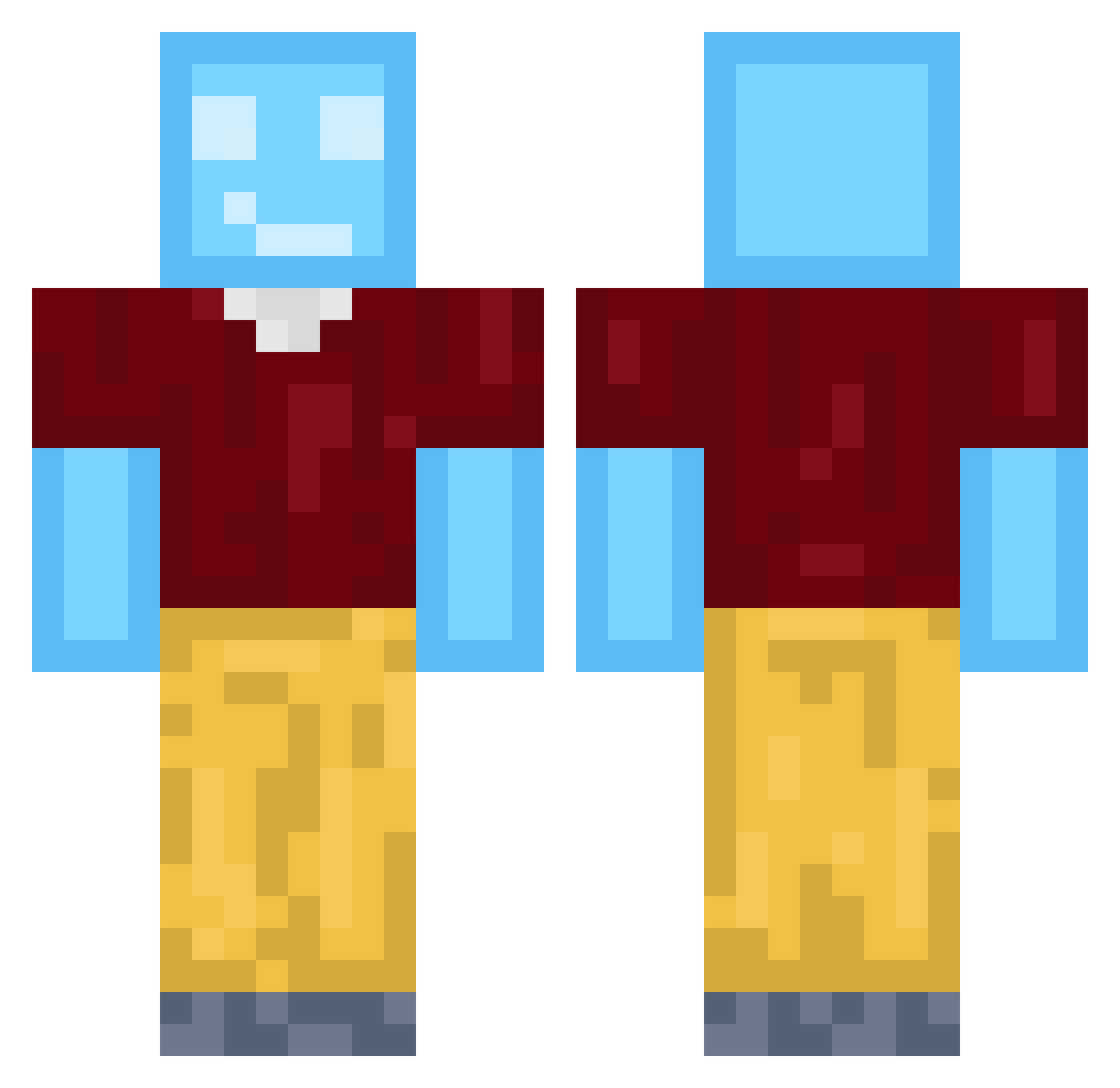 JustJurek Minecraft skin, front and back view