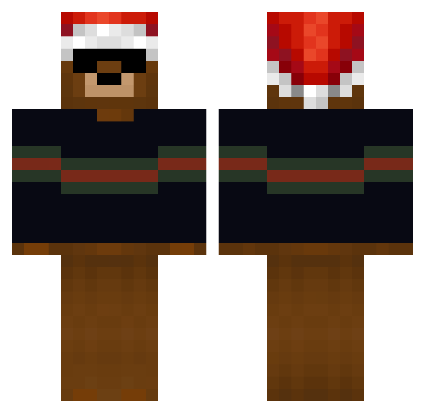 SKBLI Minecraft skin, front and back view