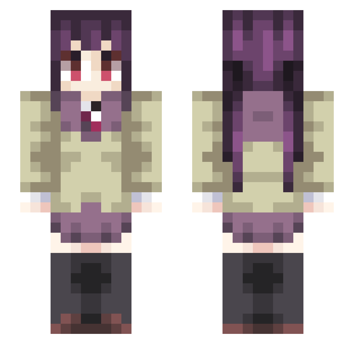 CHIKALOVER Minecraft skin, front and back view