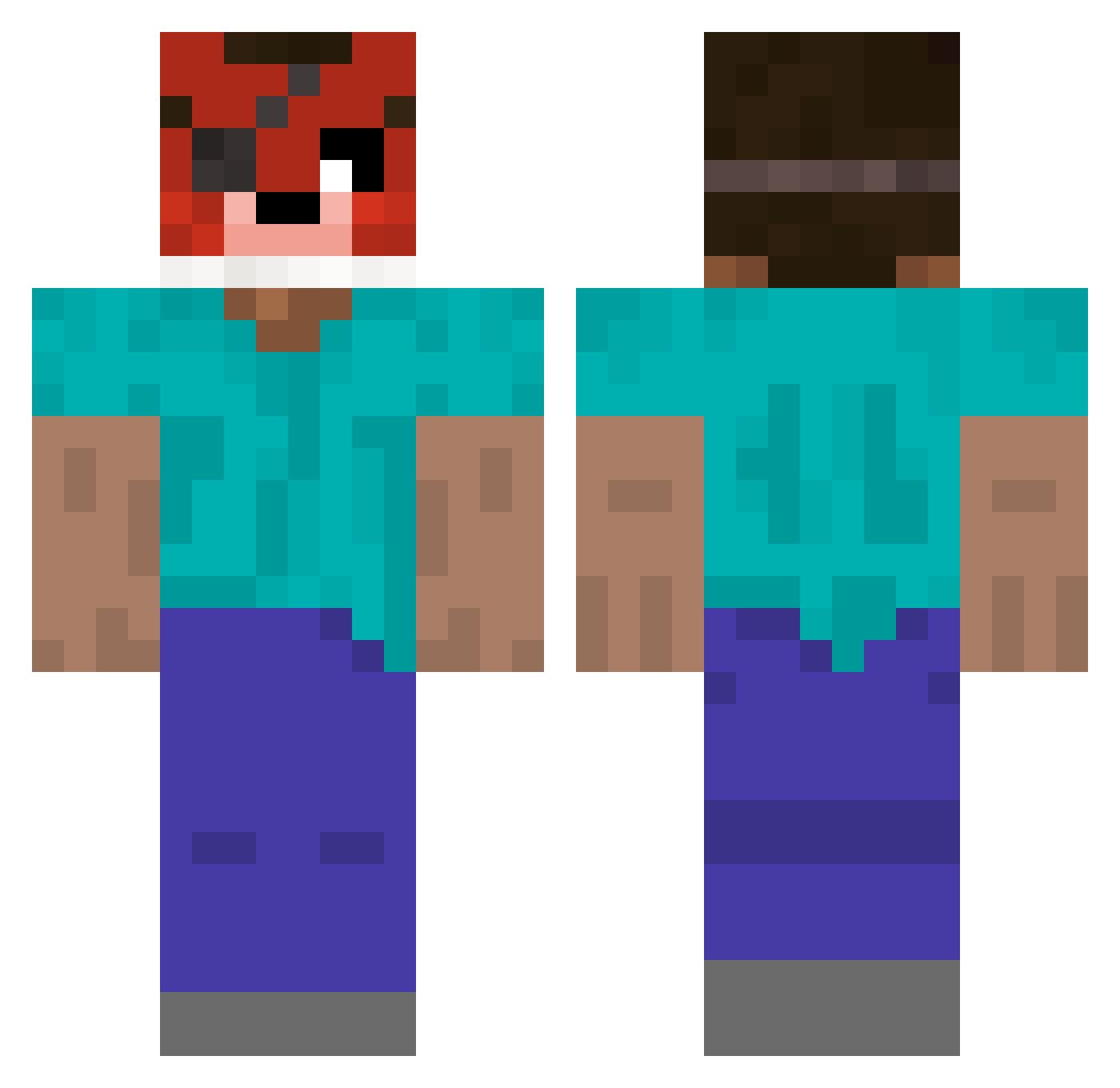 MerciTheKing55 Minecraft skin, front and back view