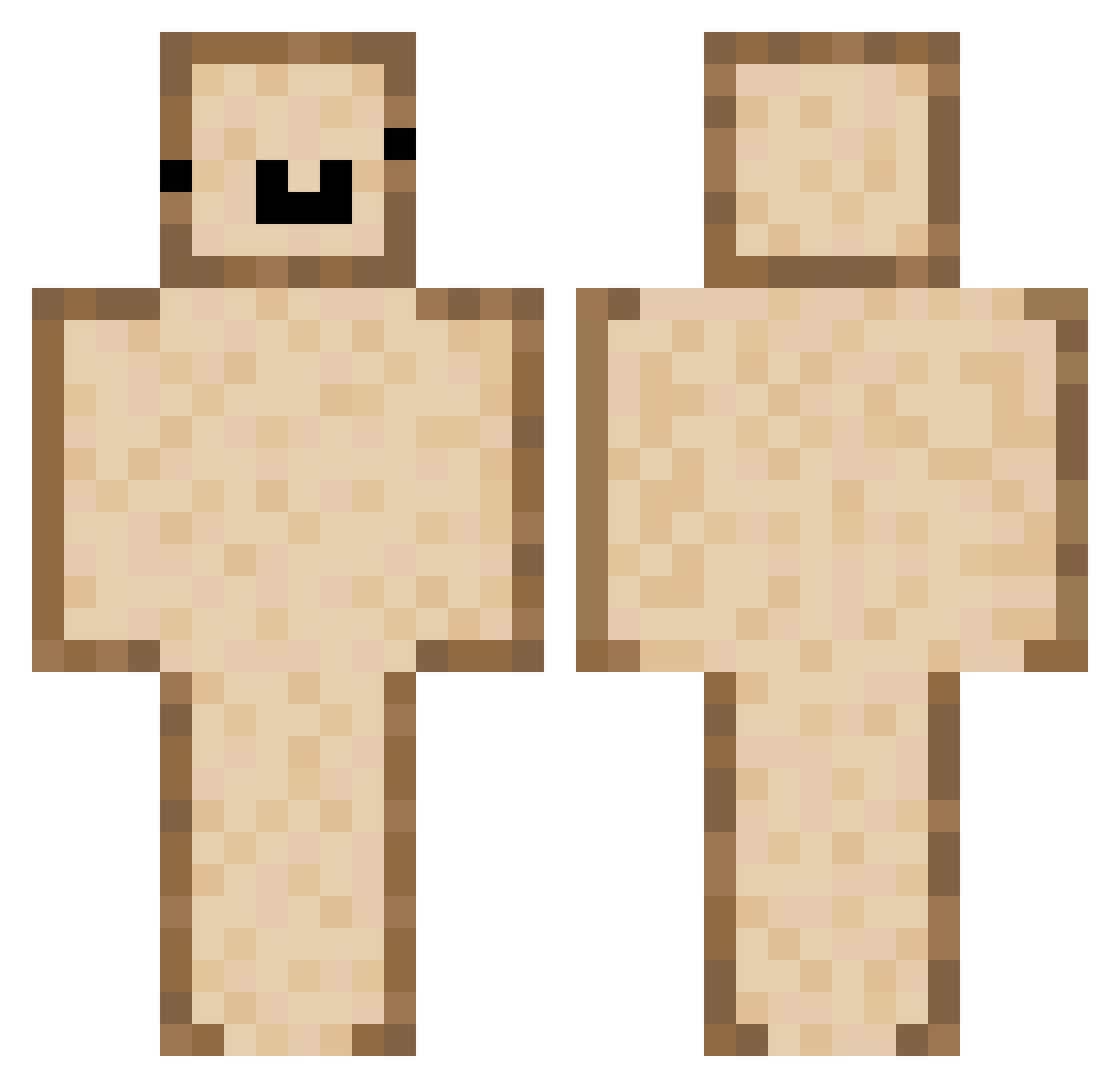 breadder Minecraft skin, front and back view