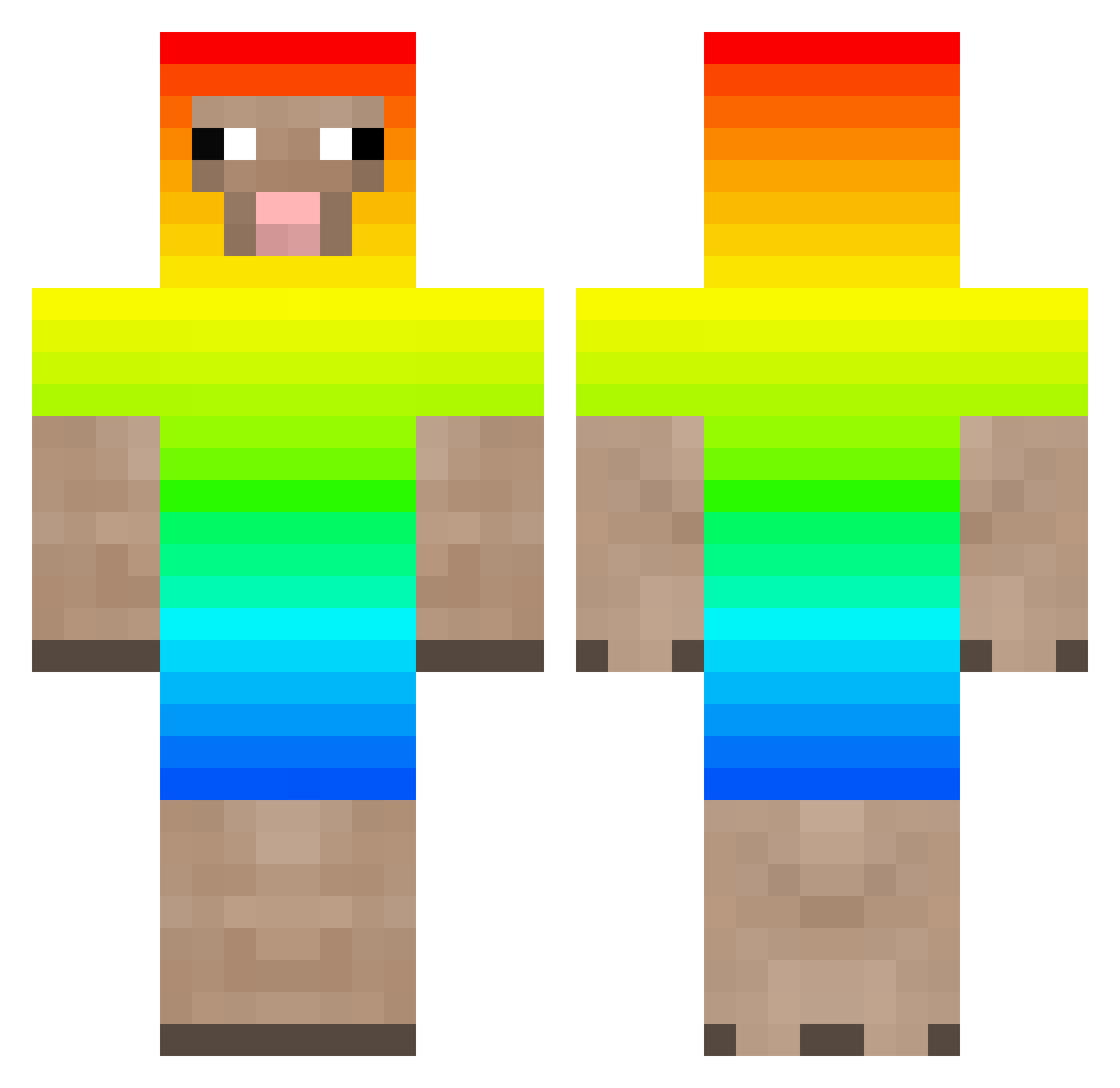 qSchaf Minecraft skin, front and back view