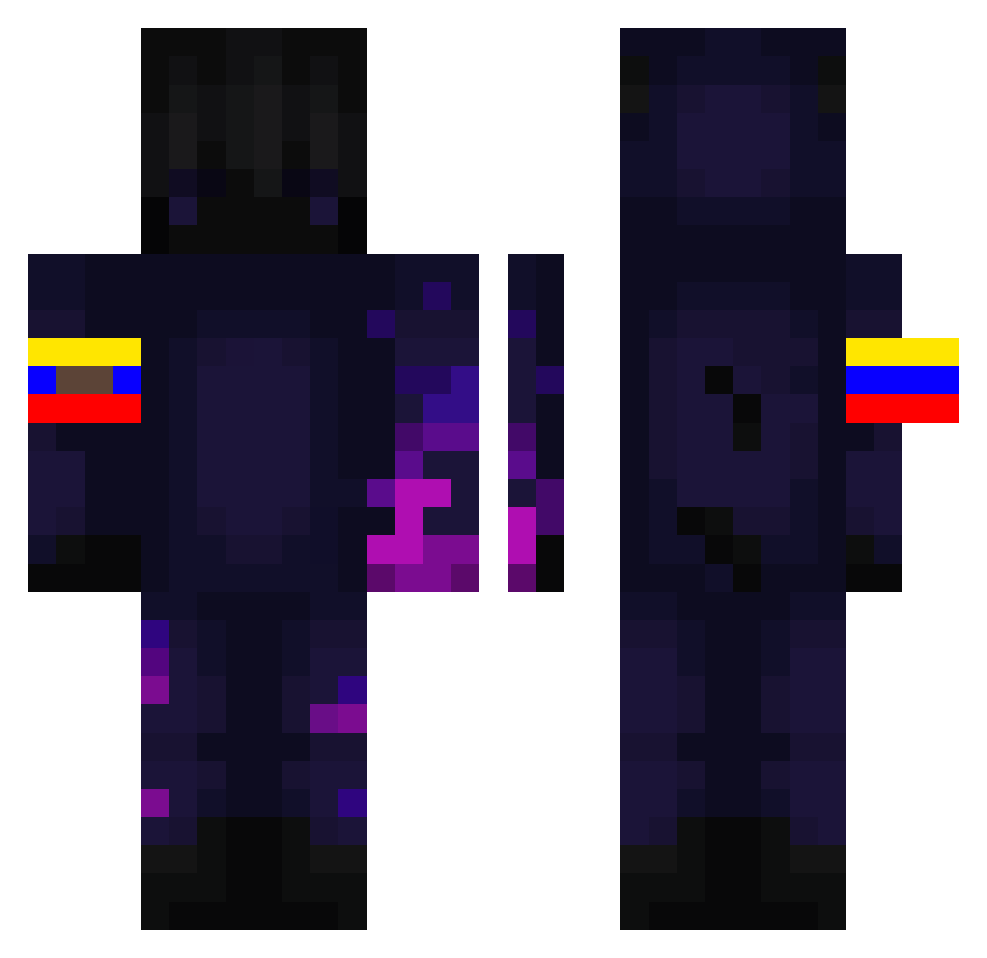EighTeenX Minecraft skin, front and back view