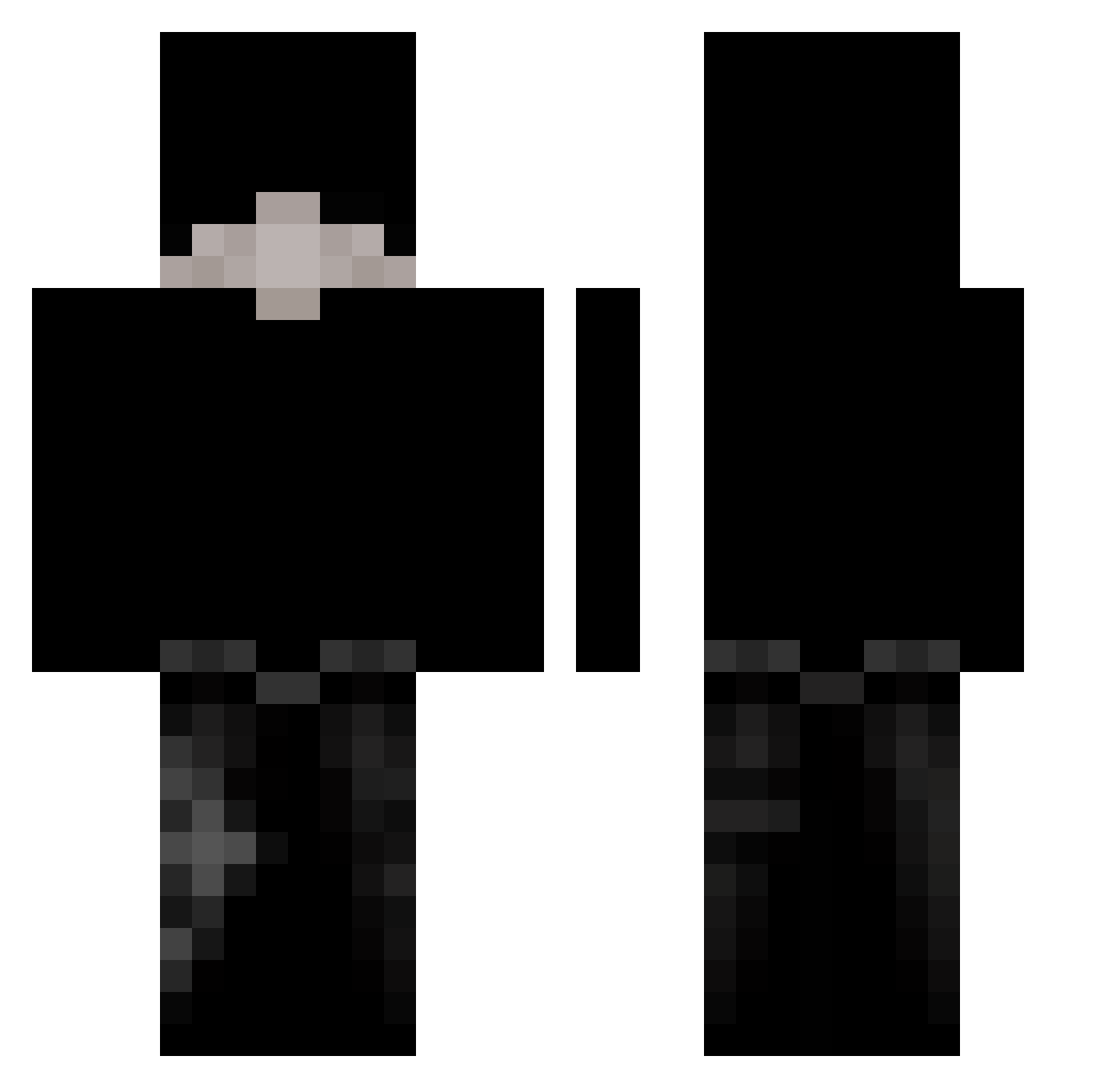 Jqzo Minecraft skin, front and back view