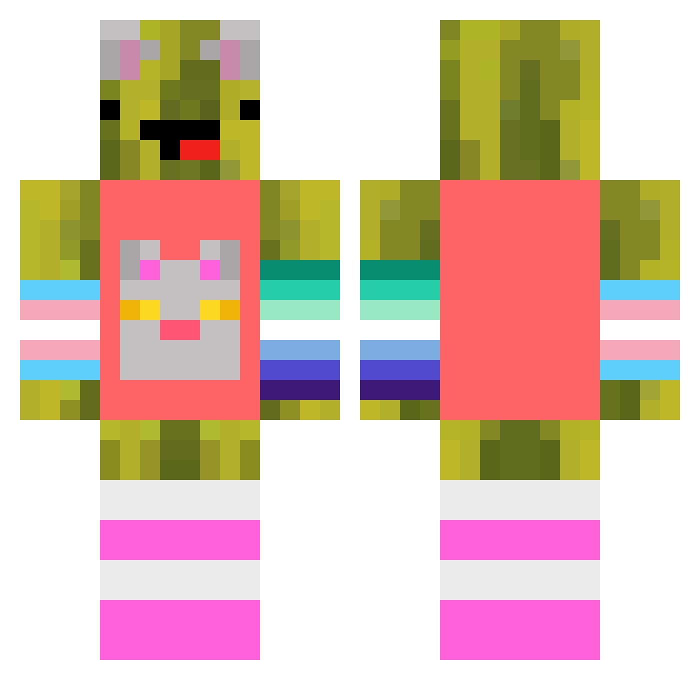 gay45 Minecraft skin, front and back view