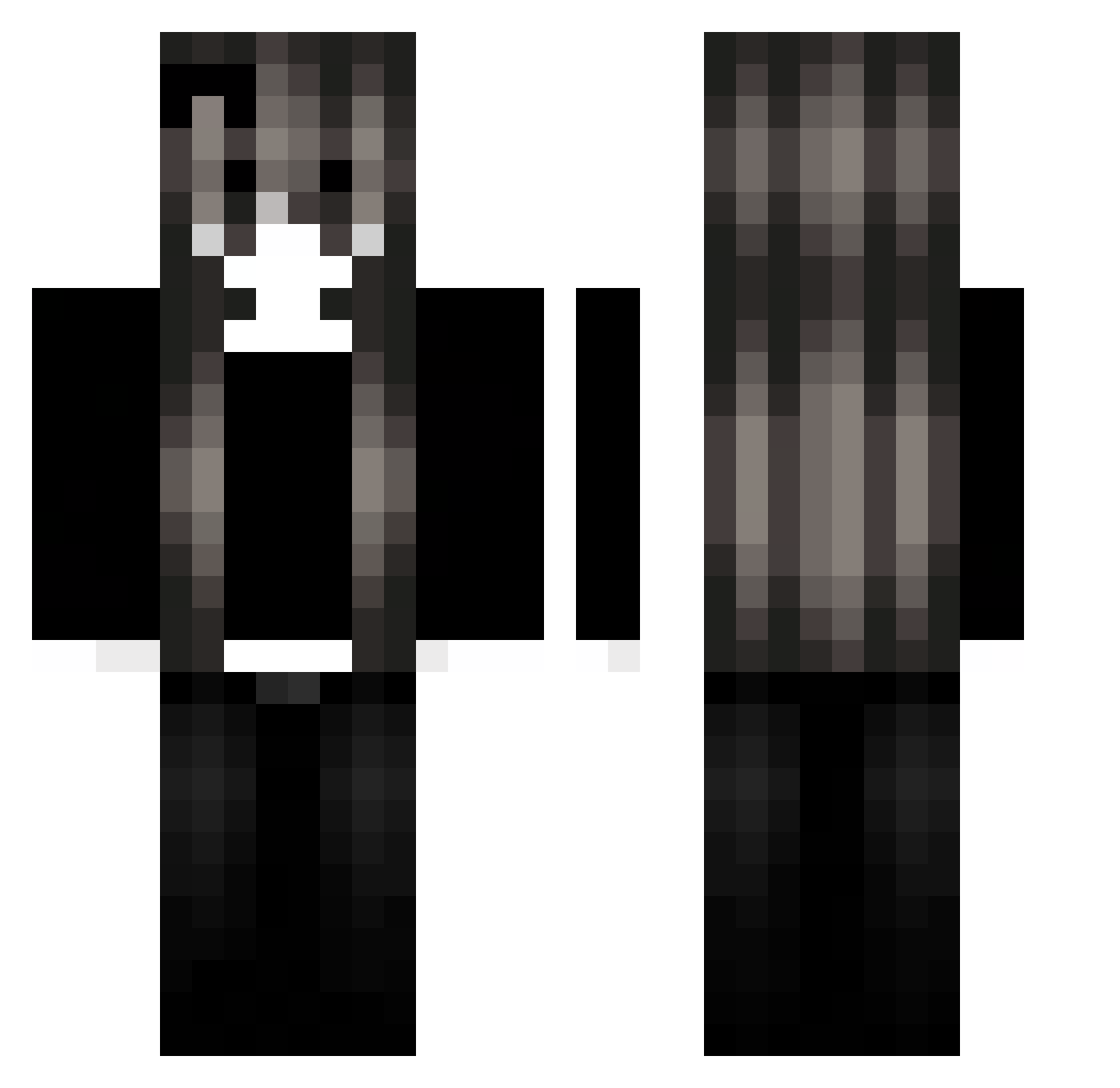 Zekr0wX Minecraft skin, front and back view