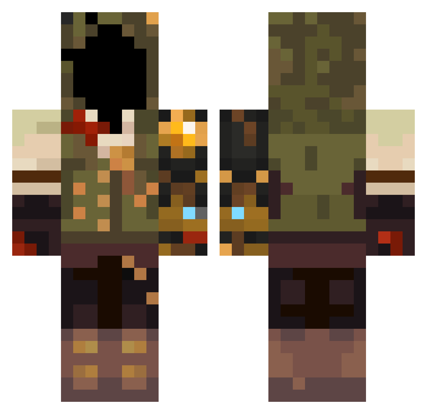 theryter4 Minecraft skin, front and back view