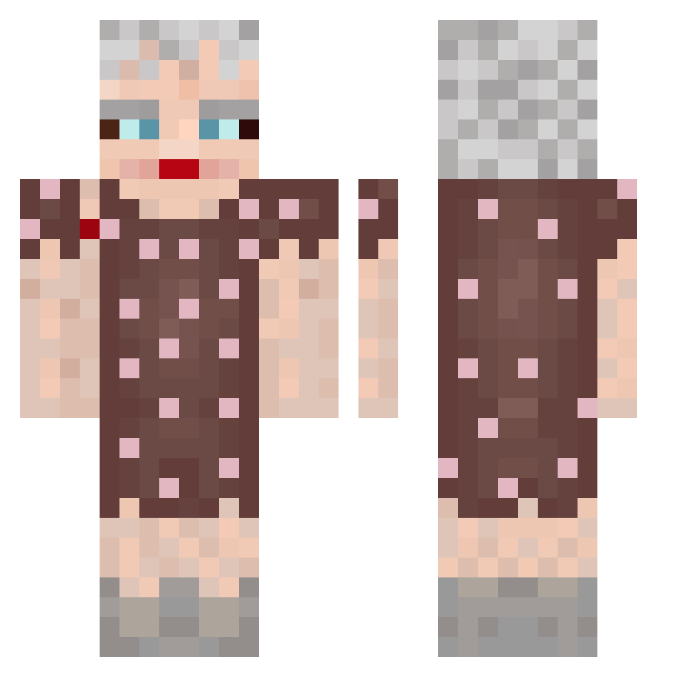mafioza420 Minecraft skin, front and back view