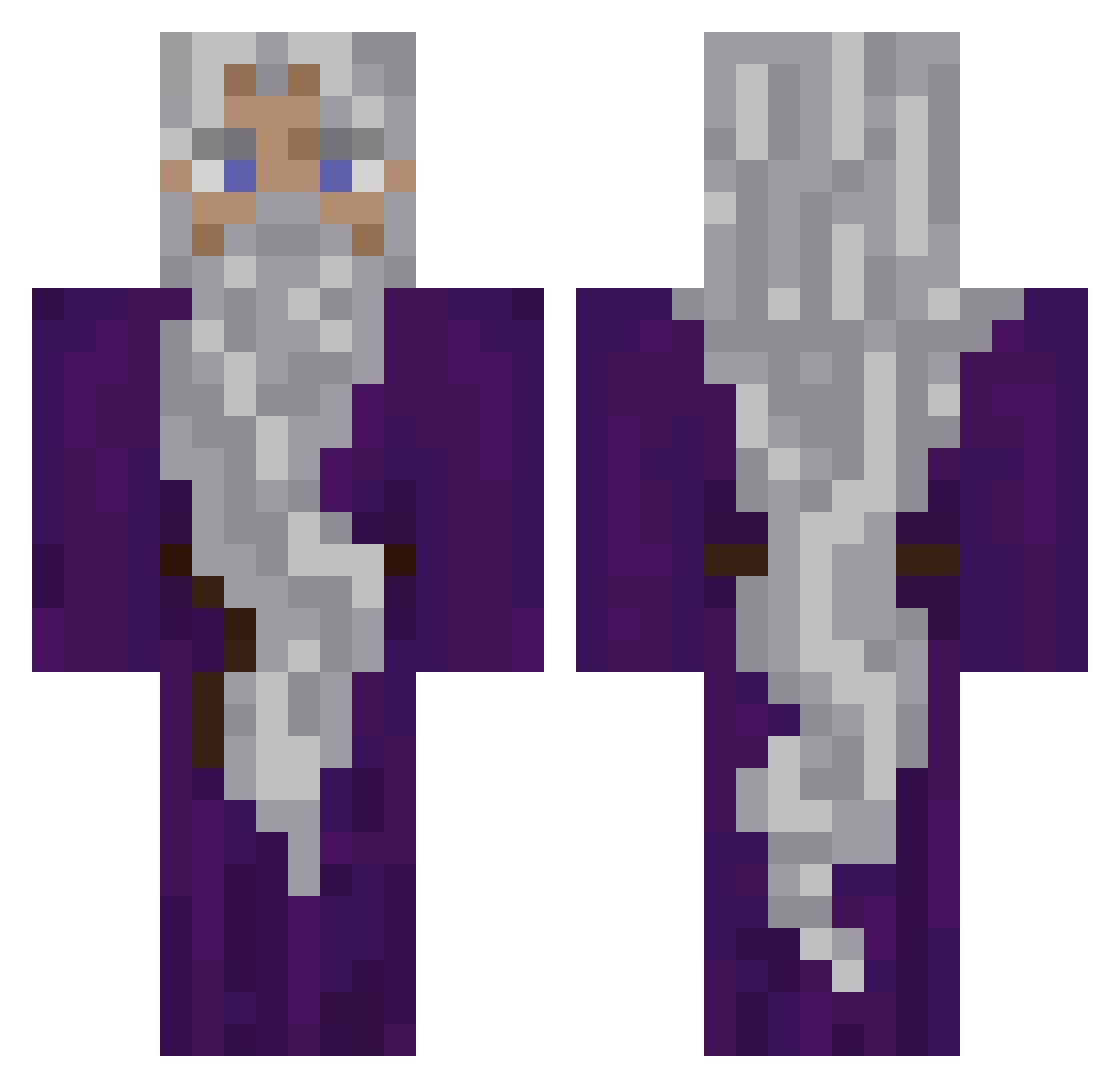 Incompleteness Minecraft skin, front and back view
