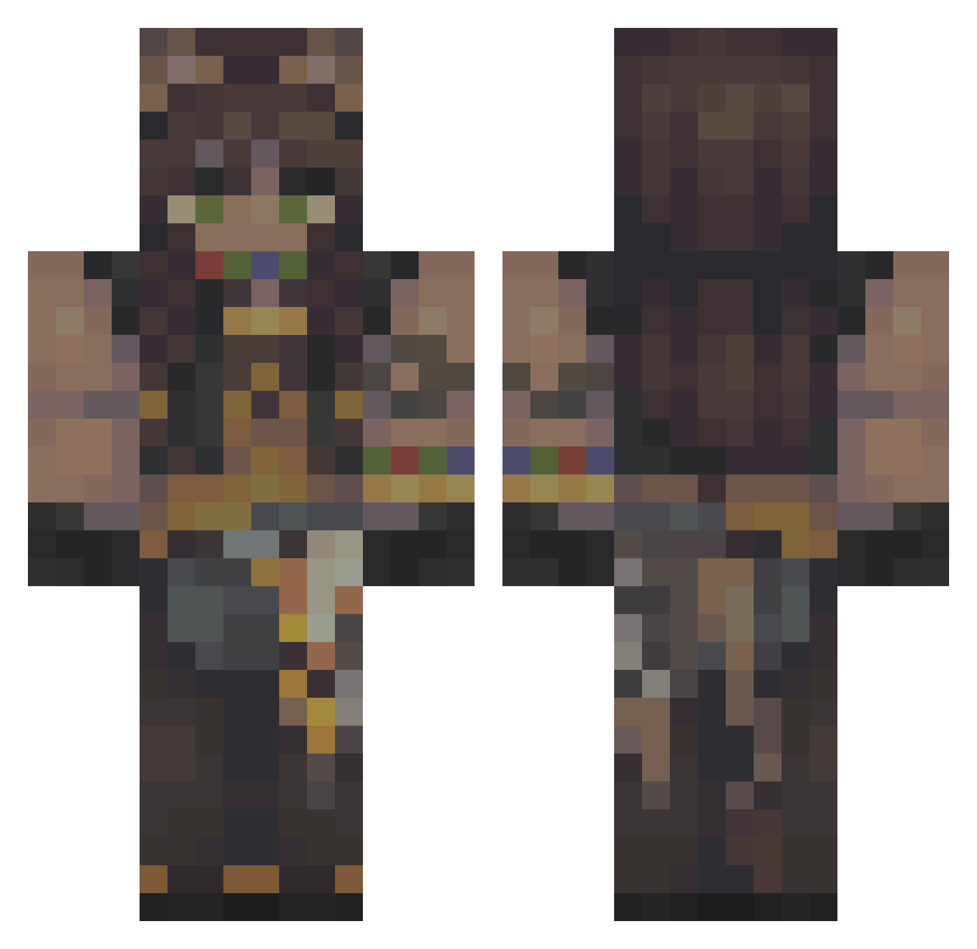 aceisdumb Minecraft skin, front and back view