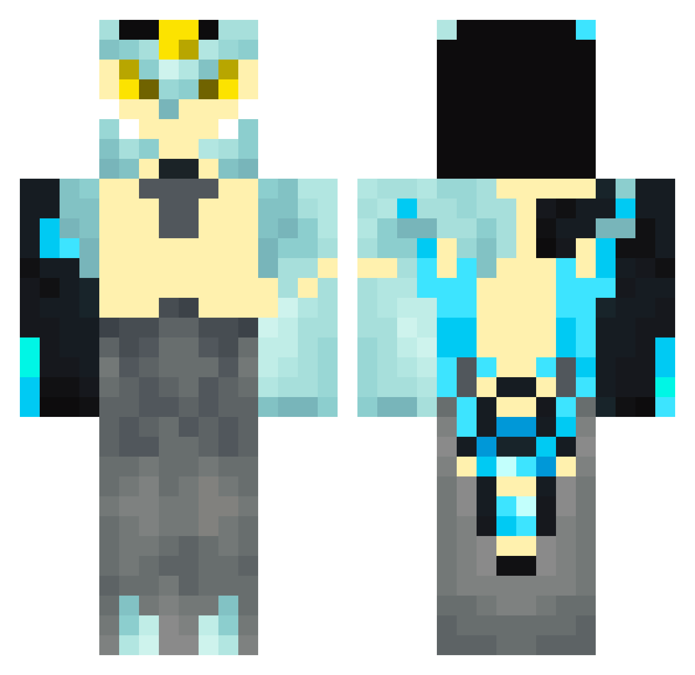 duckybara Minecraft skin, front and back view
