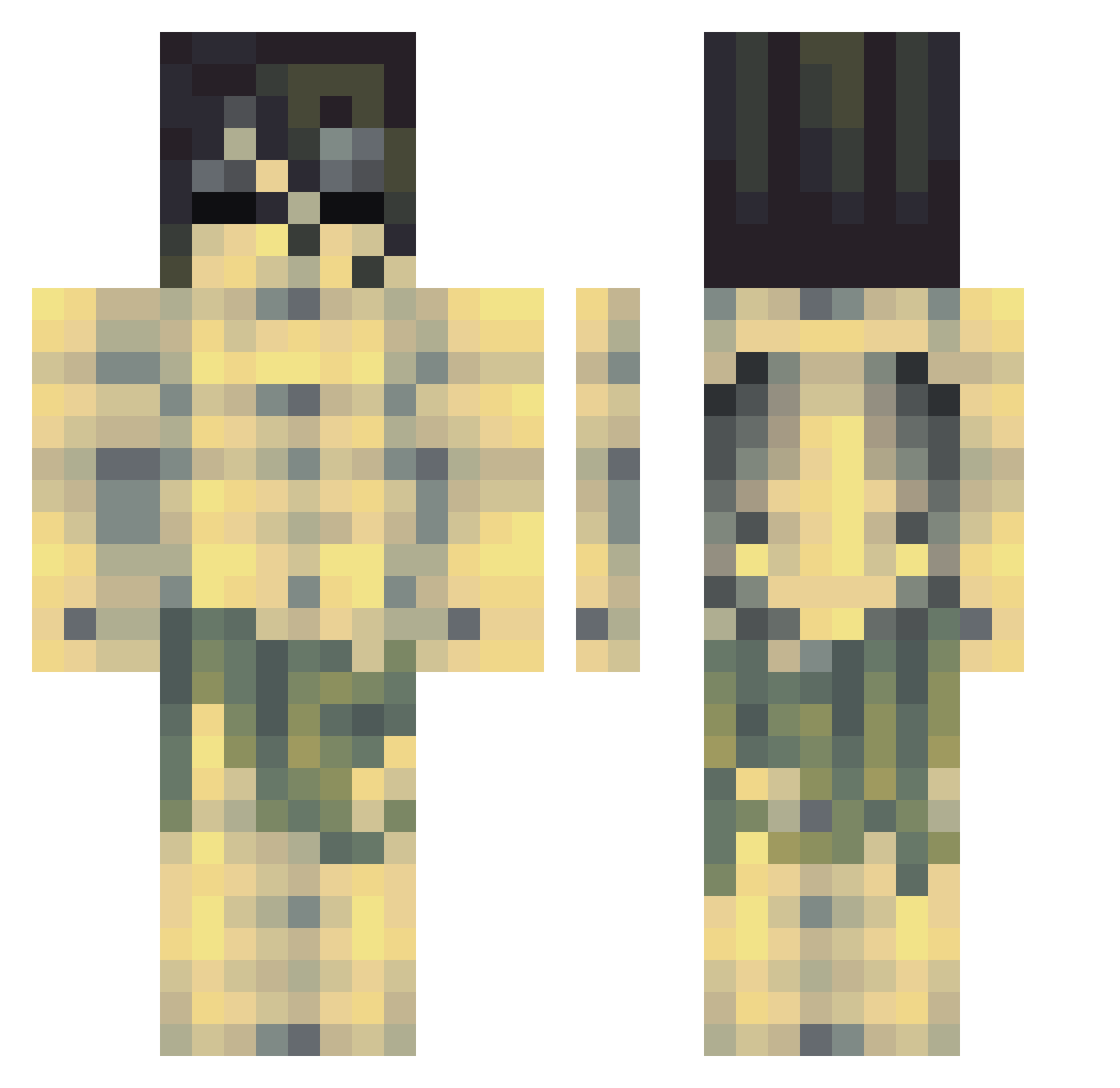 Jst_Mark Minecraft skin, front and back view
