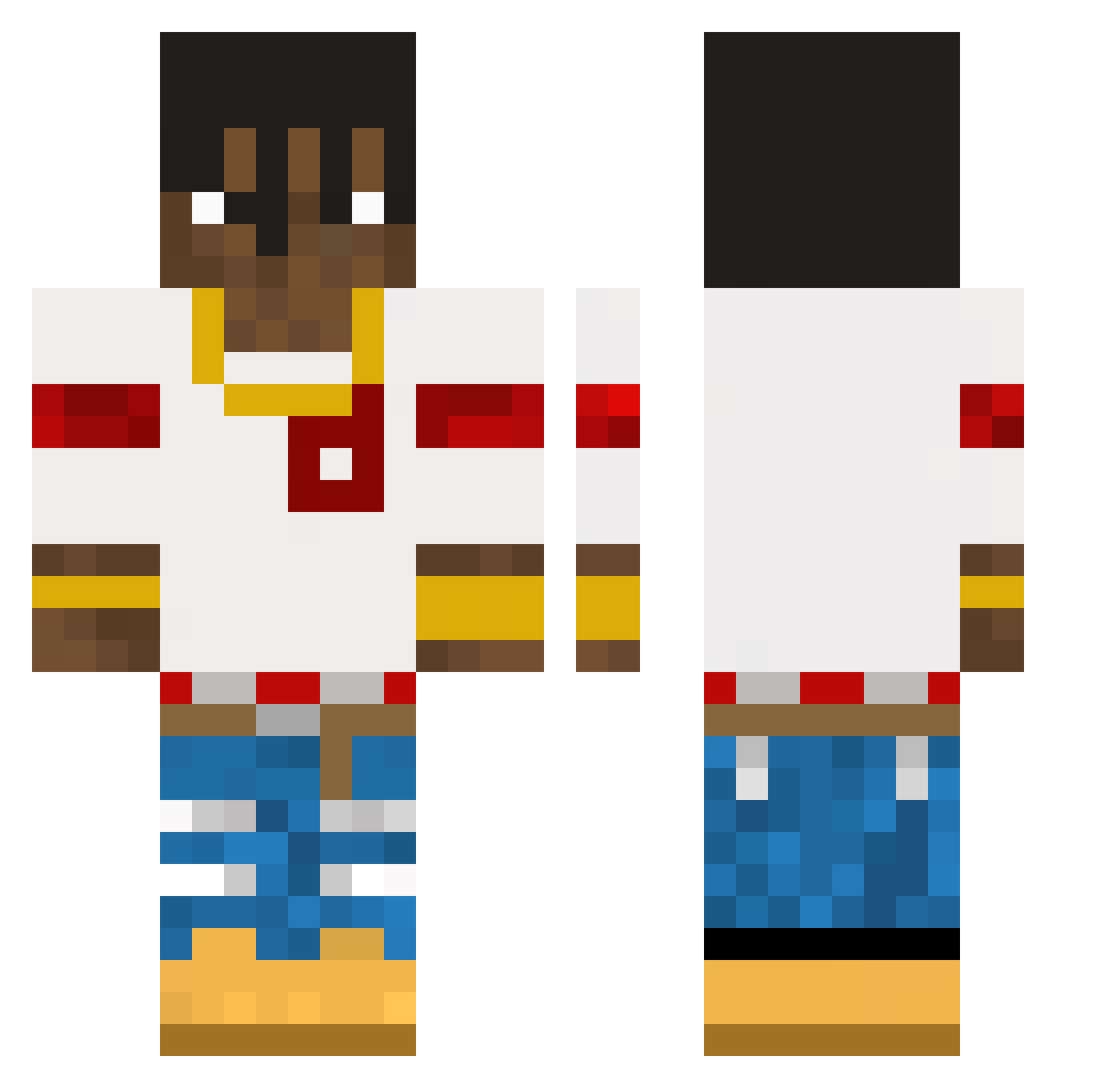 Plentify Minecraft skin, front and back view