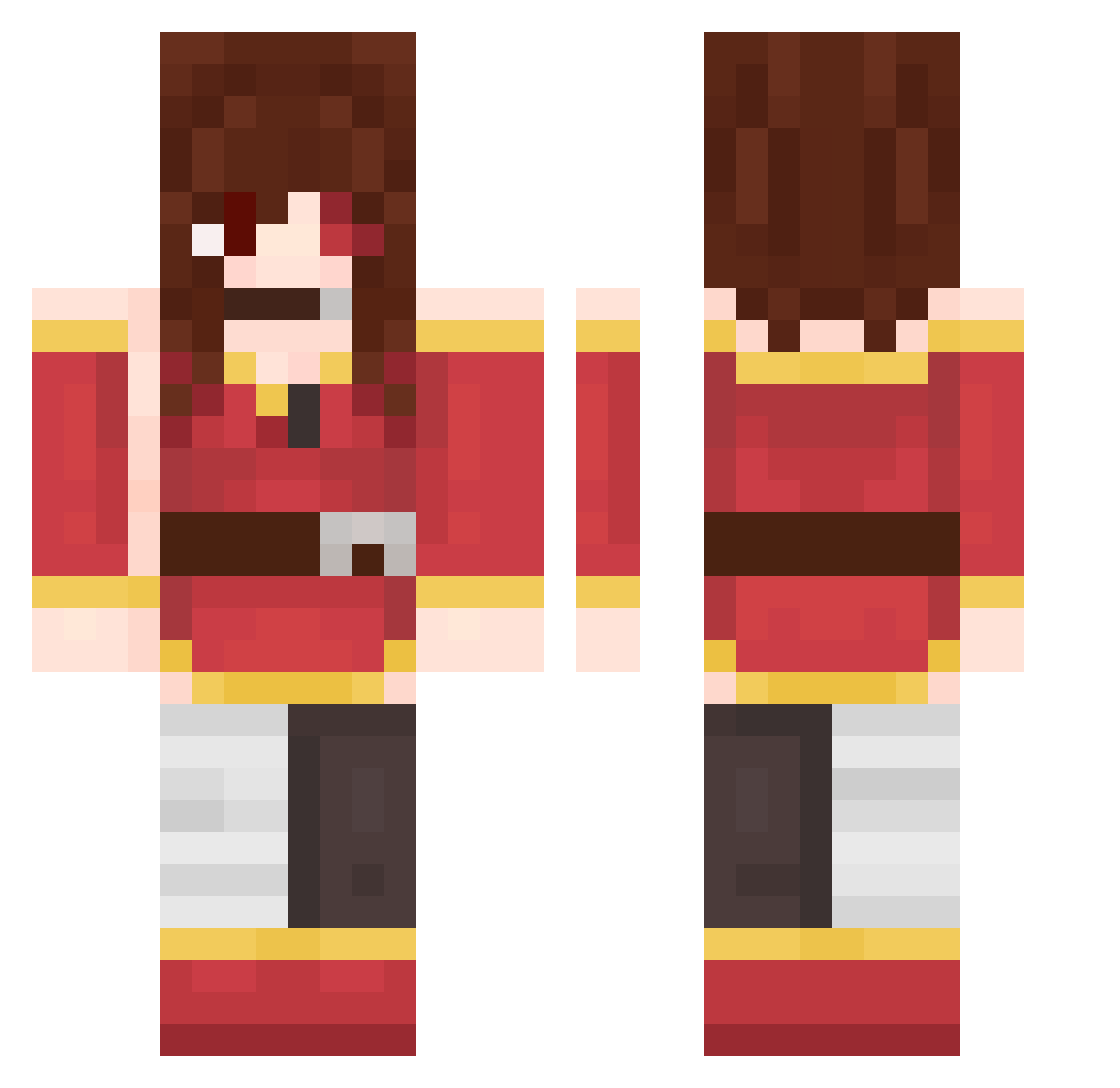 Lifespring Minecraft skin, front and back view