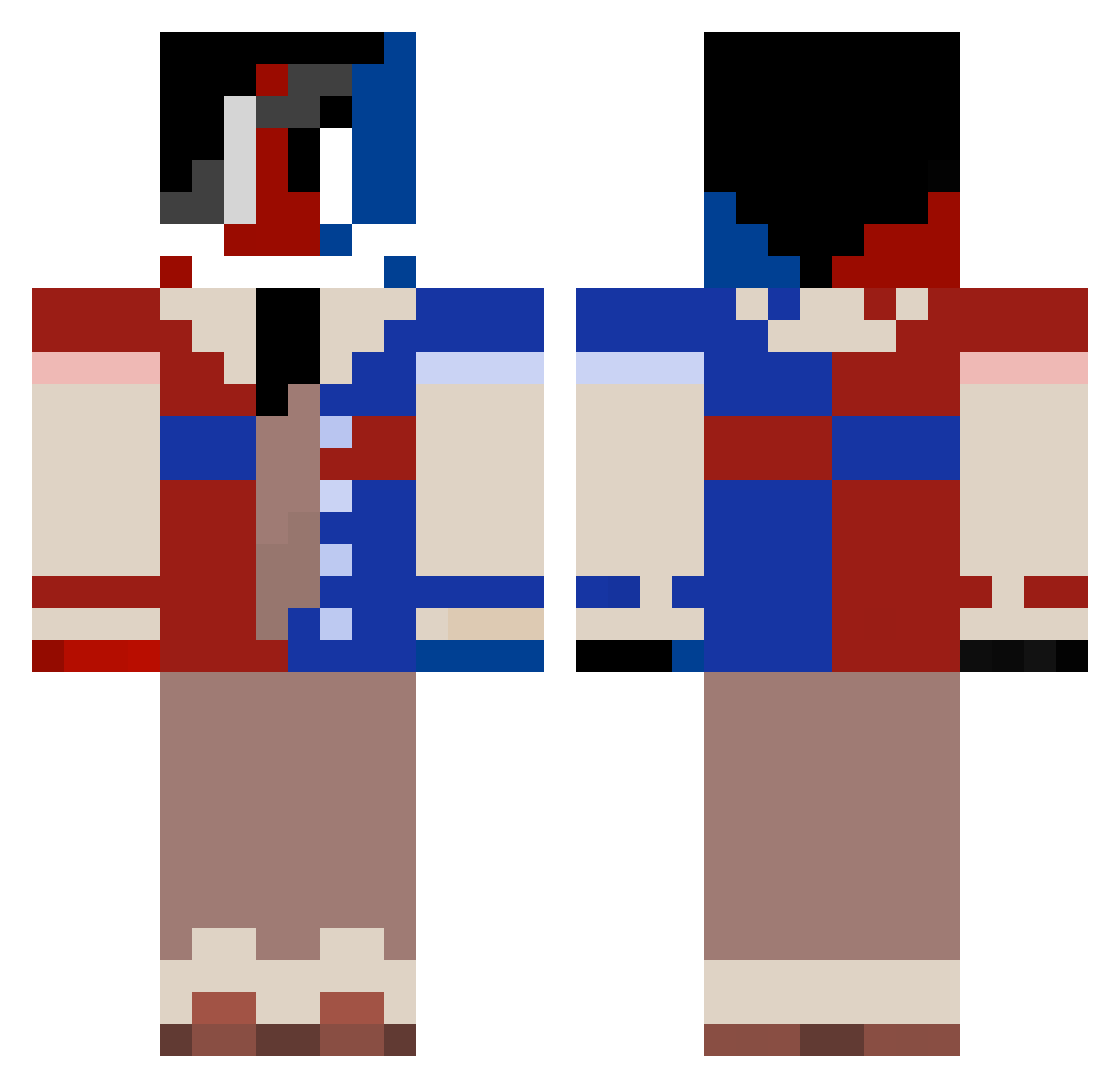 The_May0r Minecraft skin, front and back view