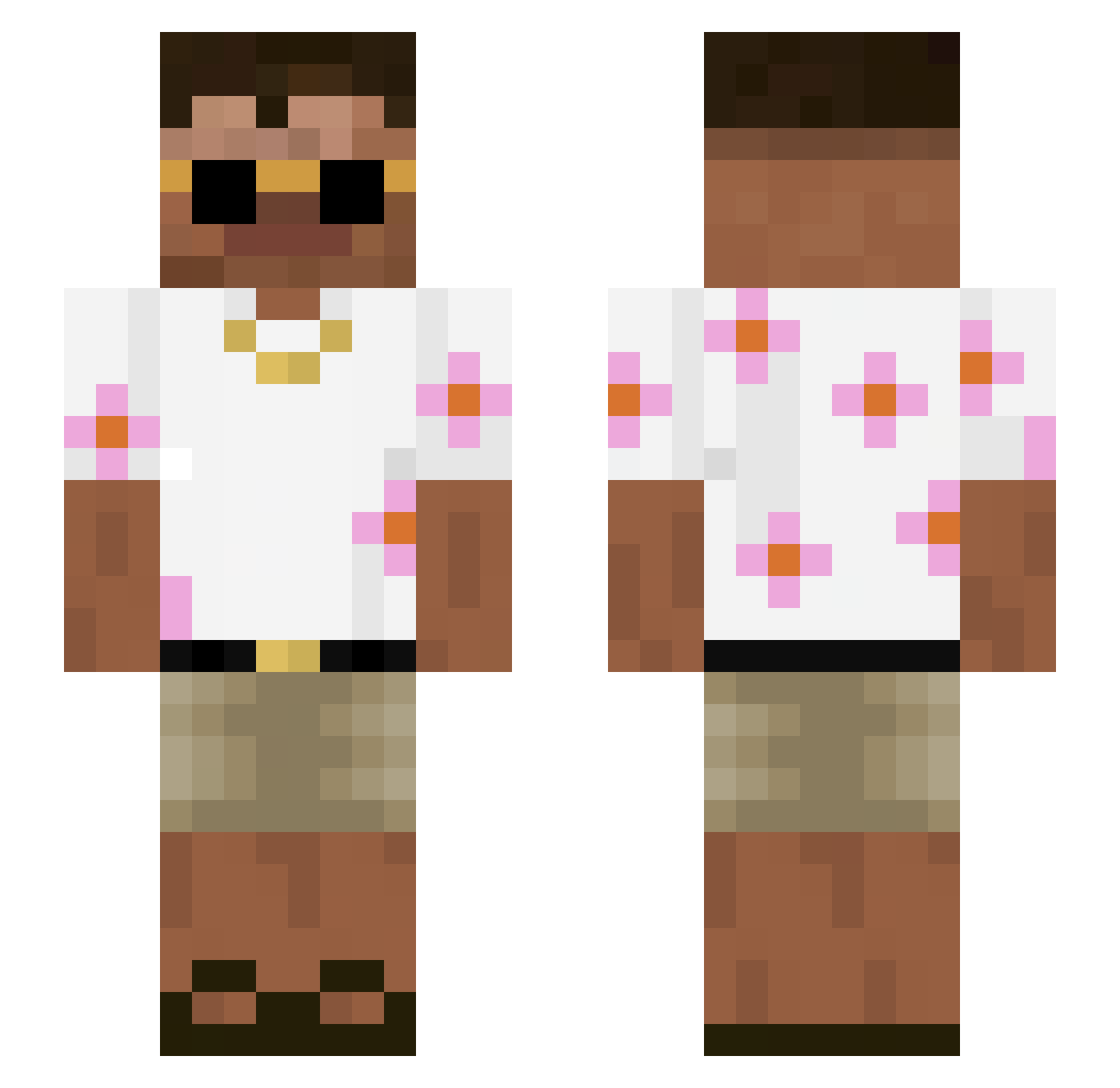 zirg Minecraft skin, front and back view