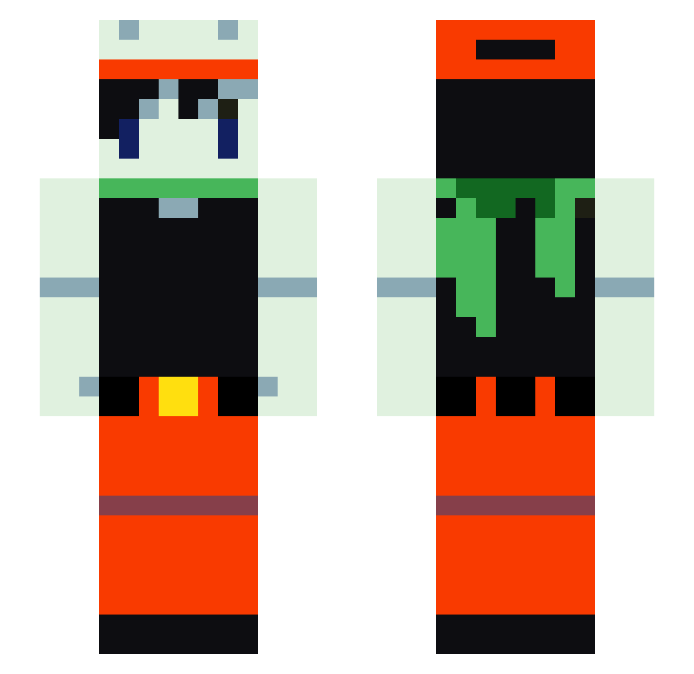 XeritoxJG Minecraft skin, front and back view