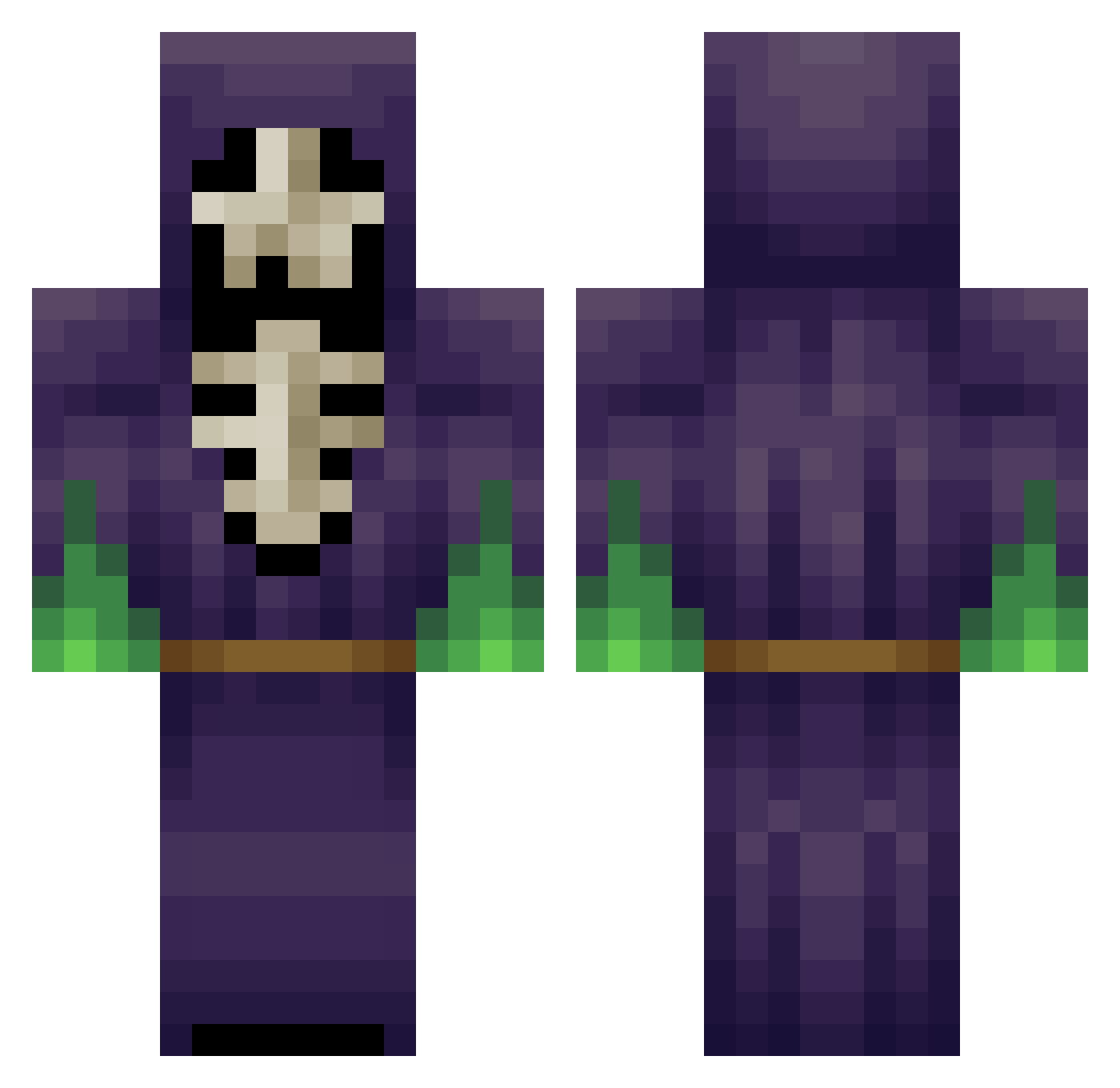 Delious Minecraft skin, front and back view