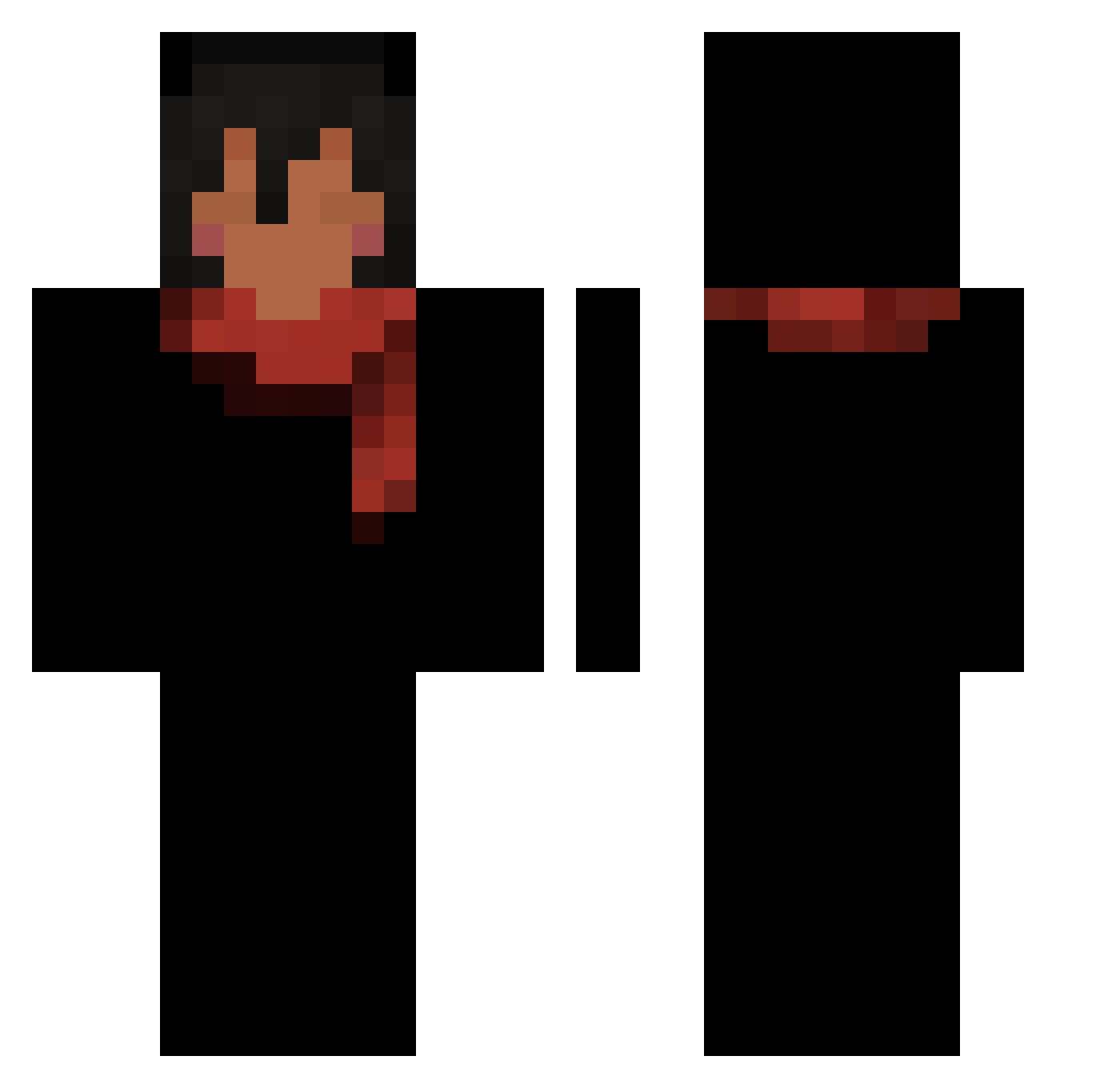 xWqc Minecraft skin, front and back view