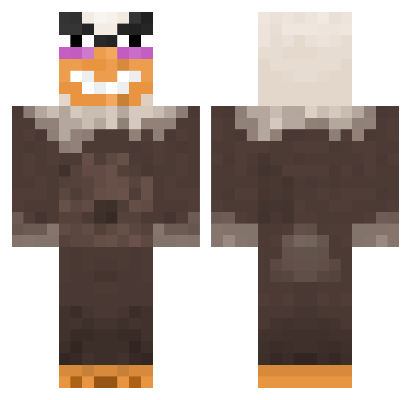 Odinndemon Minecraft skin, front and back view