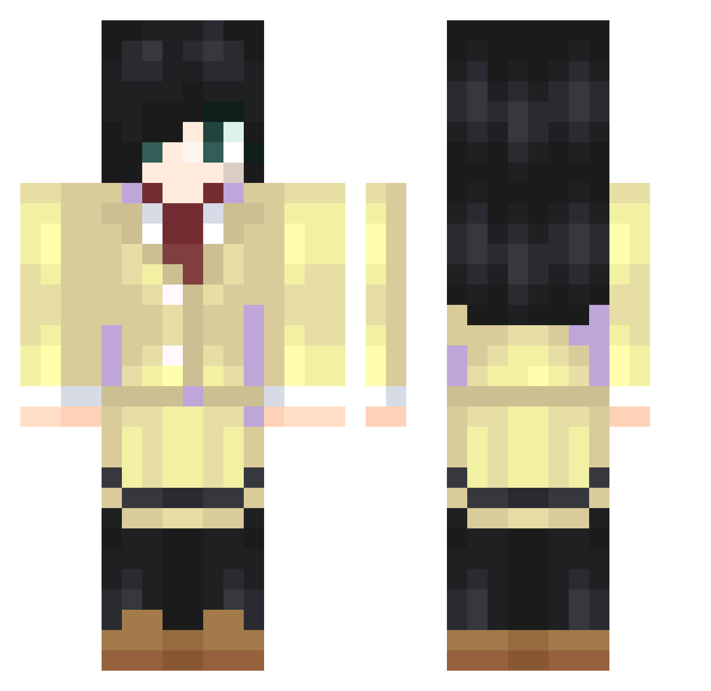 uUltamus Minecraft skin, front and back view
