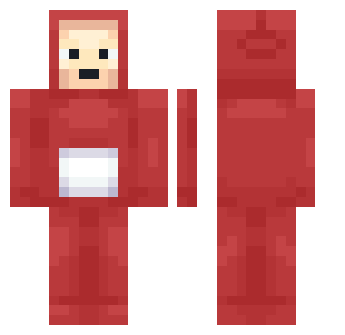 BINDEXX Minecraft skin, front and back view