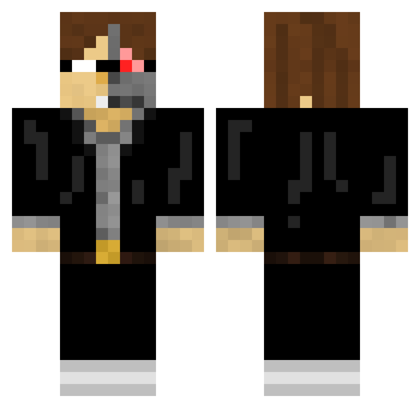 thejxnator3000 Minecraft skin, front and back view