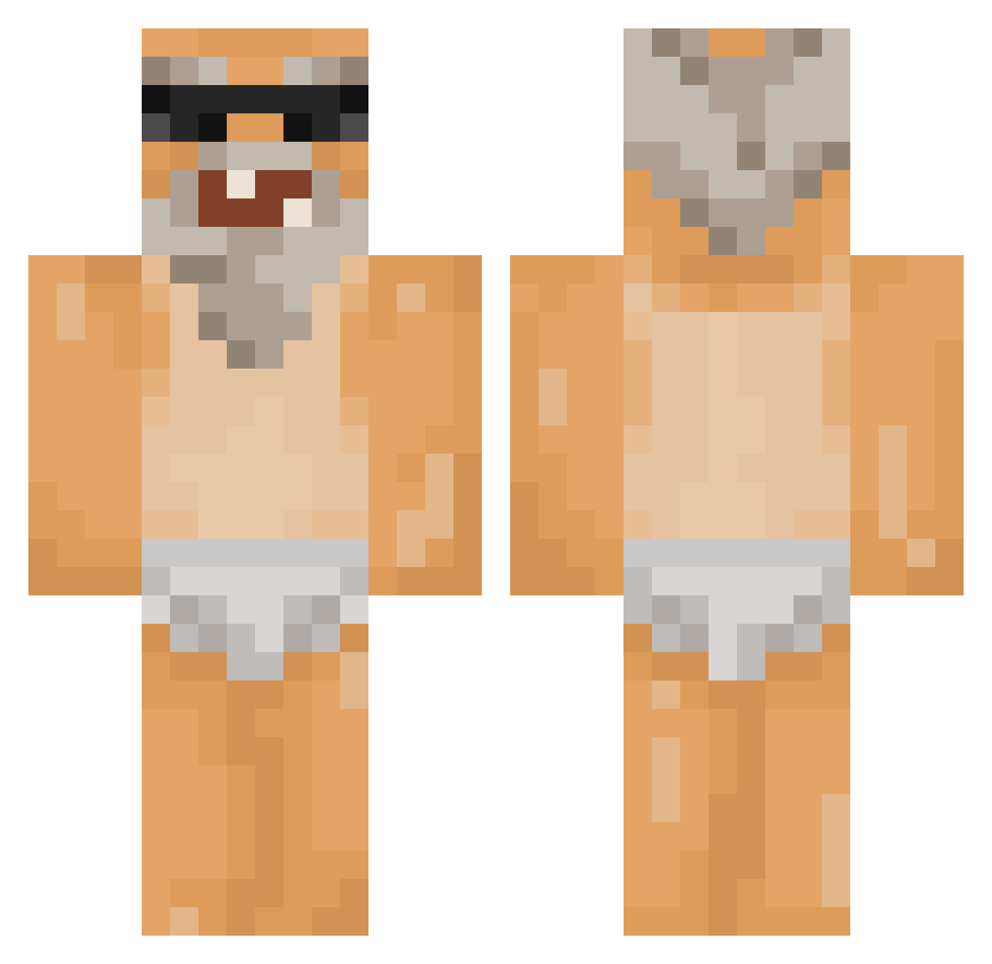 Drizzeyyy Minecraft skin, front and back view