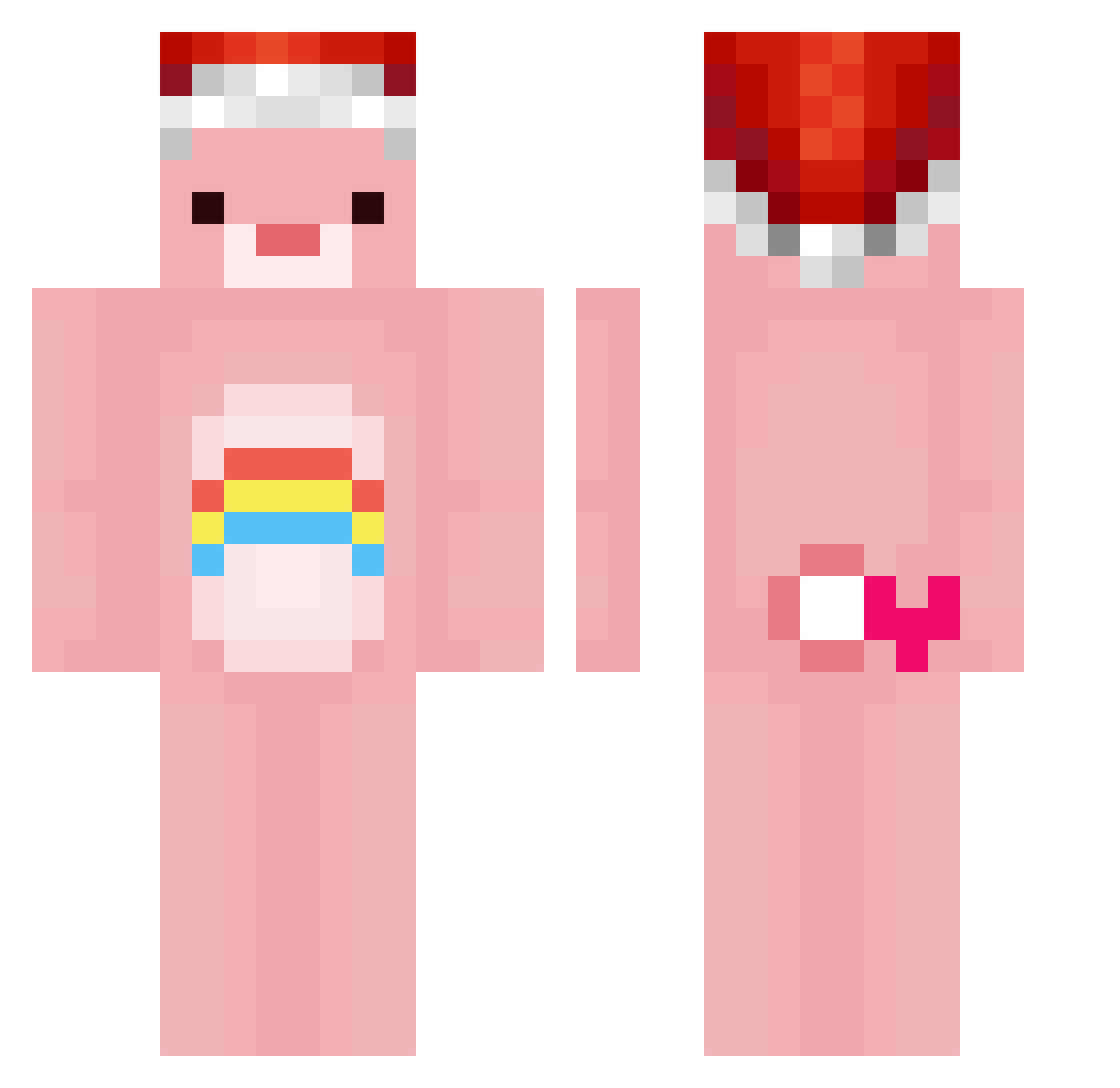 AlmightyPudding Minecraft skin, front and back view
