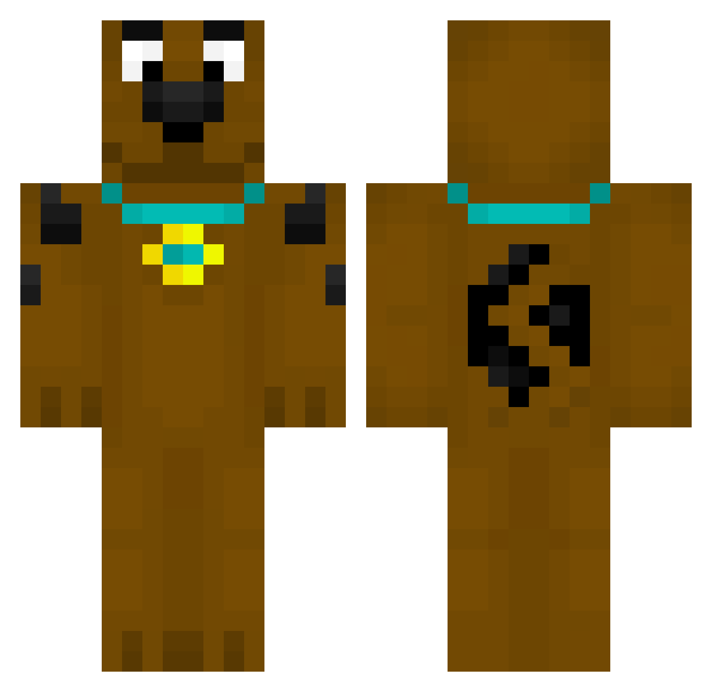 xerau Minecraft skin, front and back view