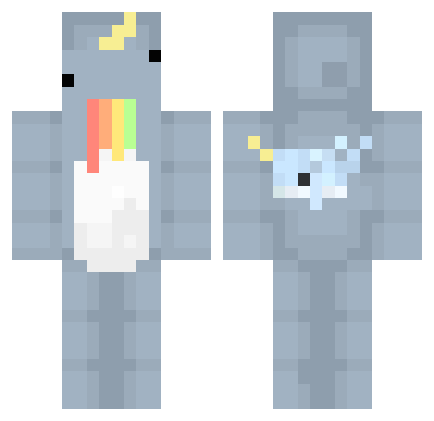 v5c Minecraft skin, front and back view