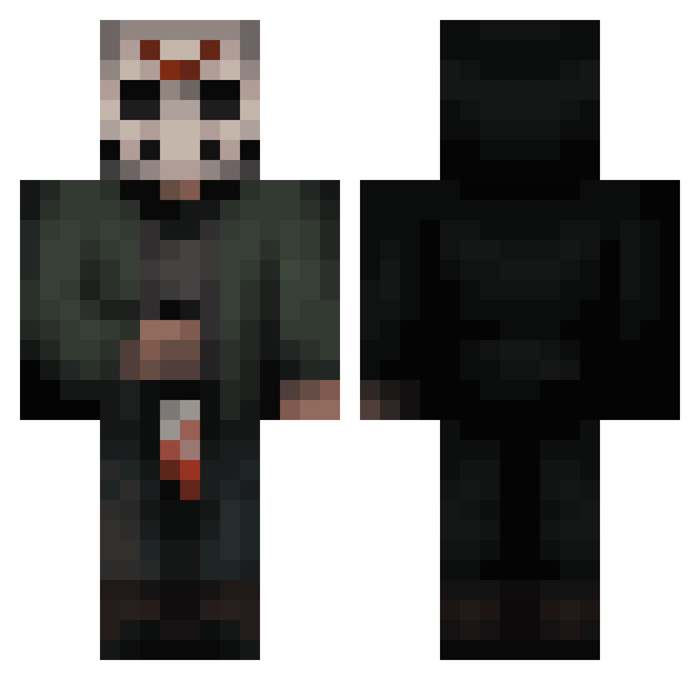 Hammer4828 Minecraft skin, front and back view