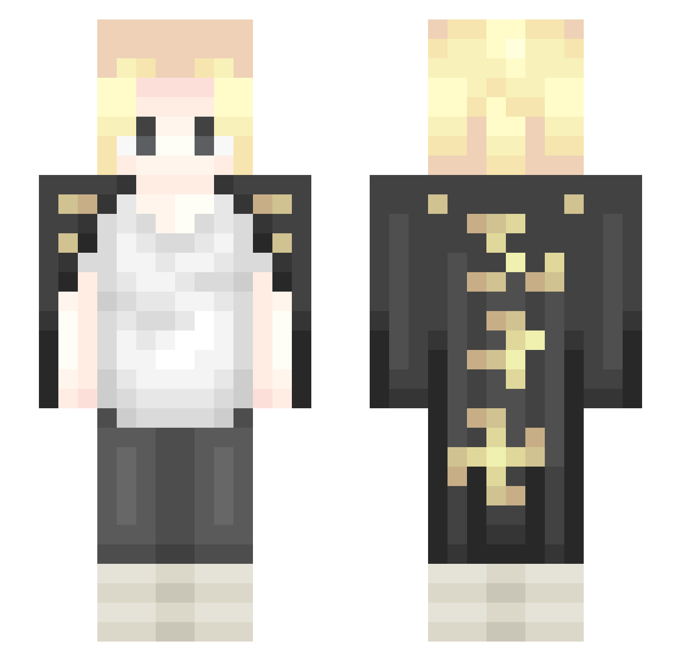 floopx Minecraft skin, front and back view