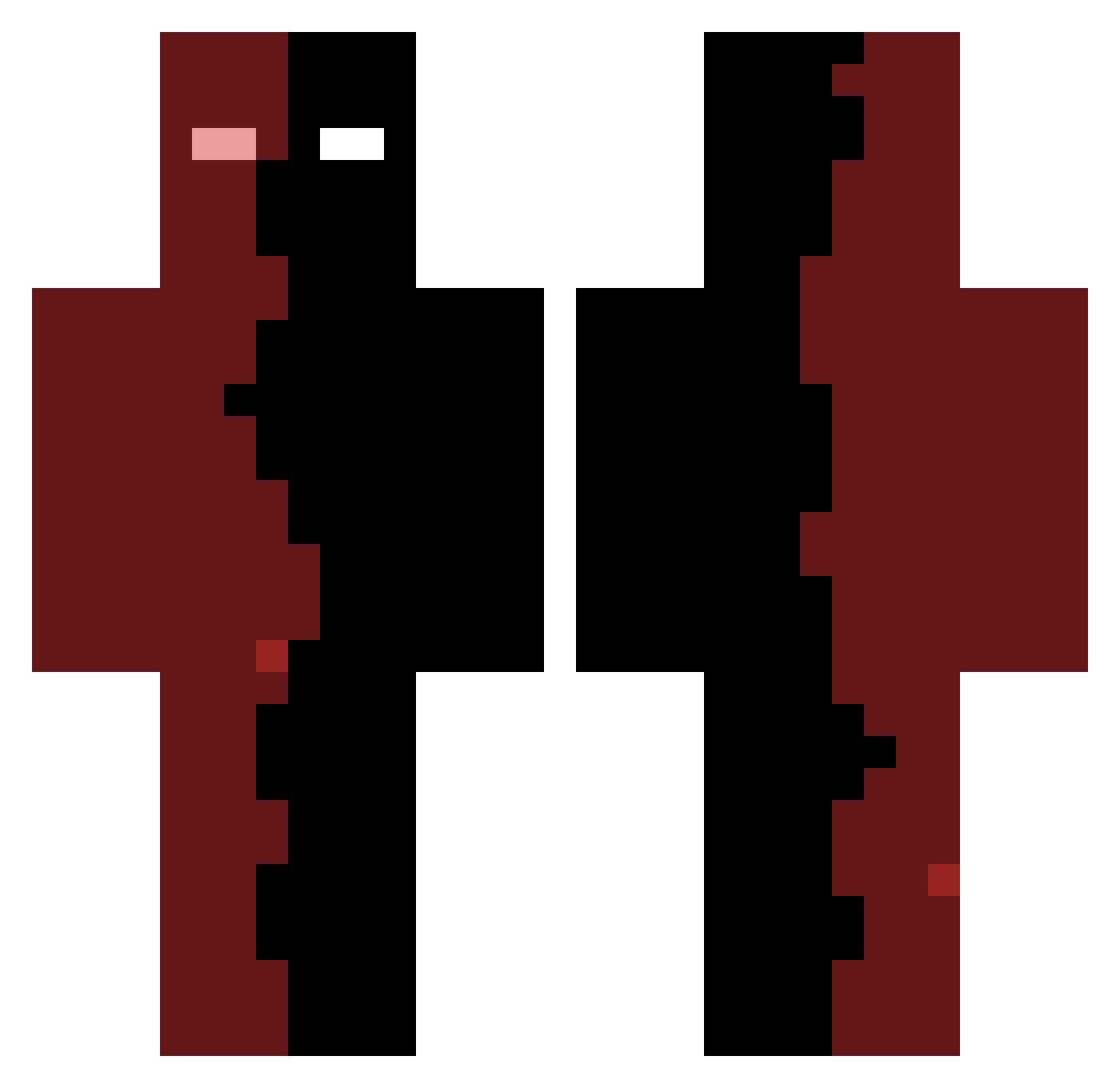 kl0pauier Minecraft skin, front and back view
