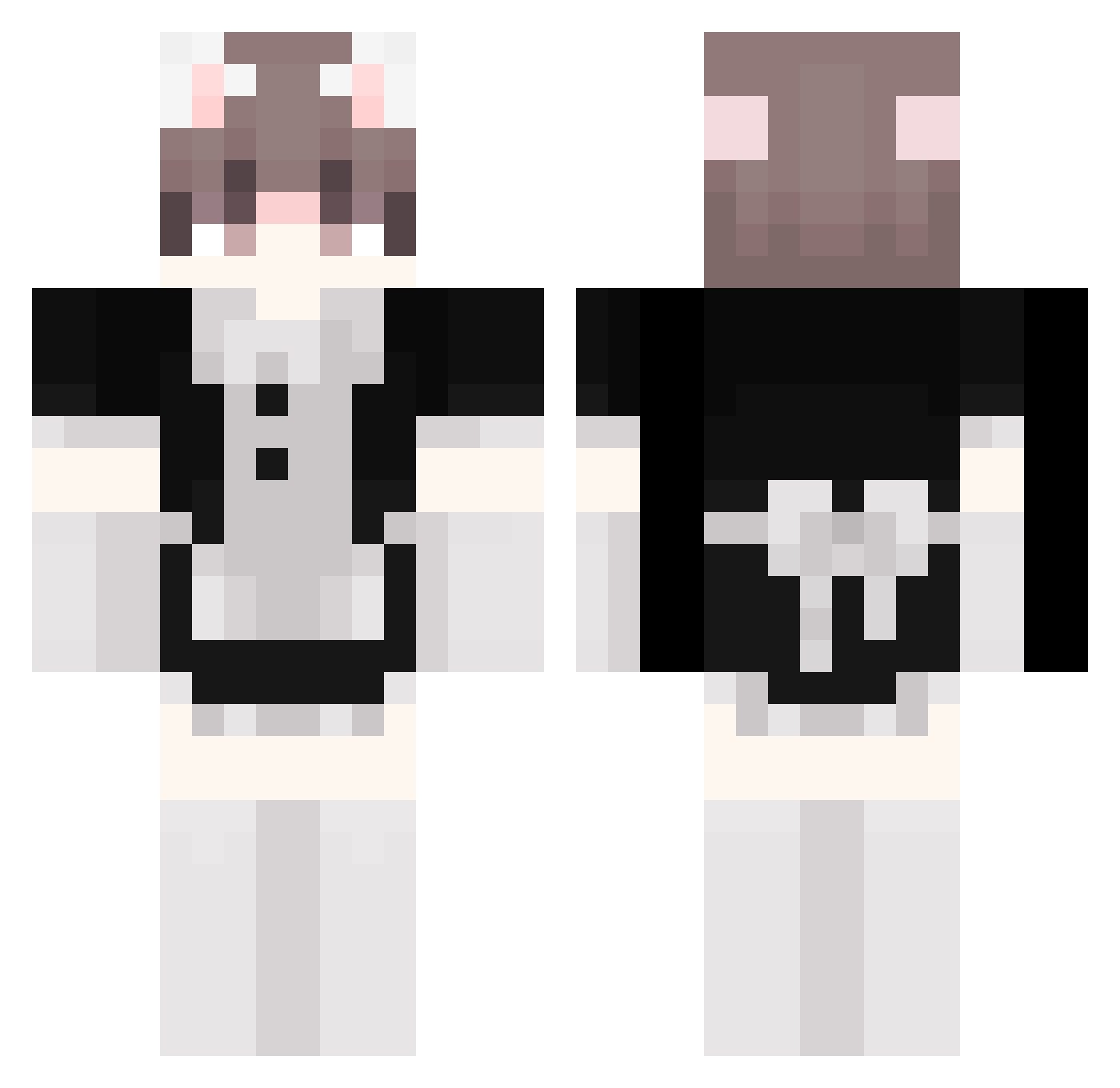 TechJunky Minecraft skin, front and back view