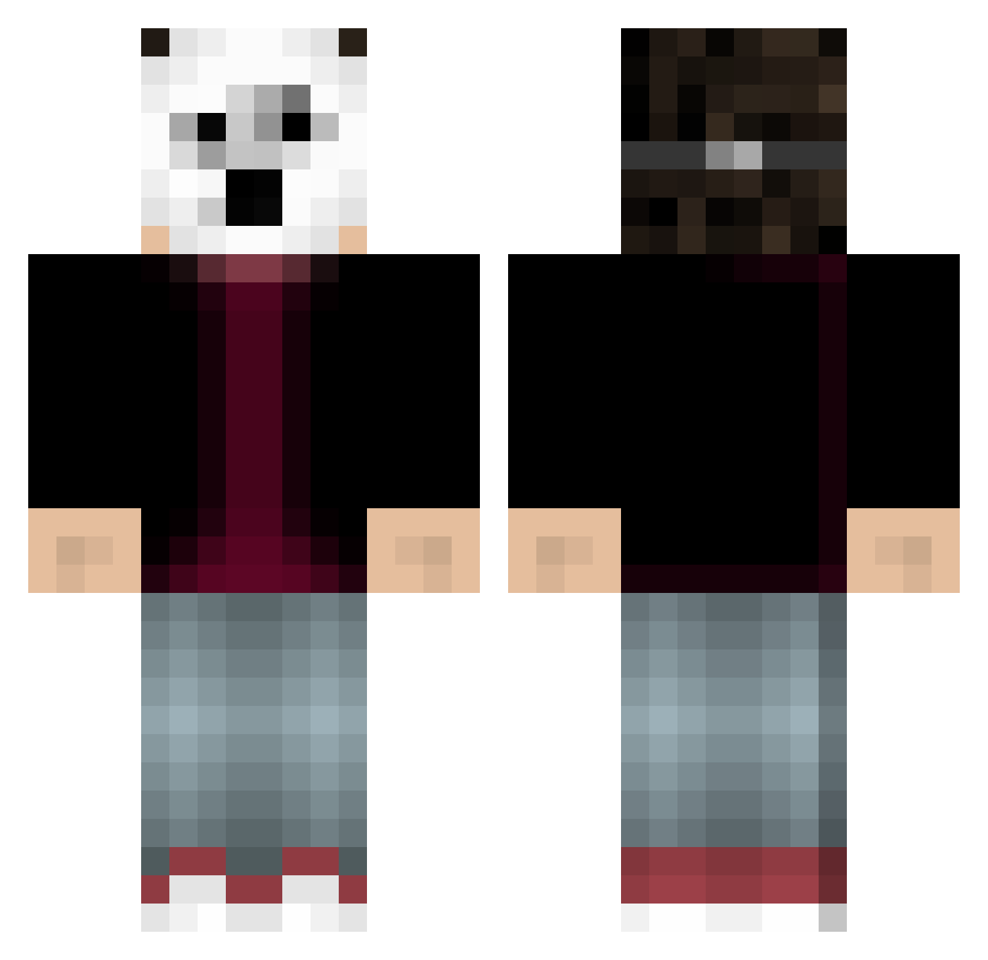 Neighbour Minecraft skin, front and back view